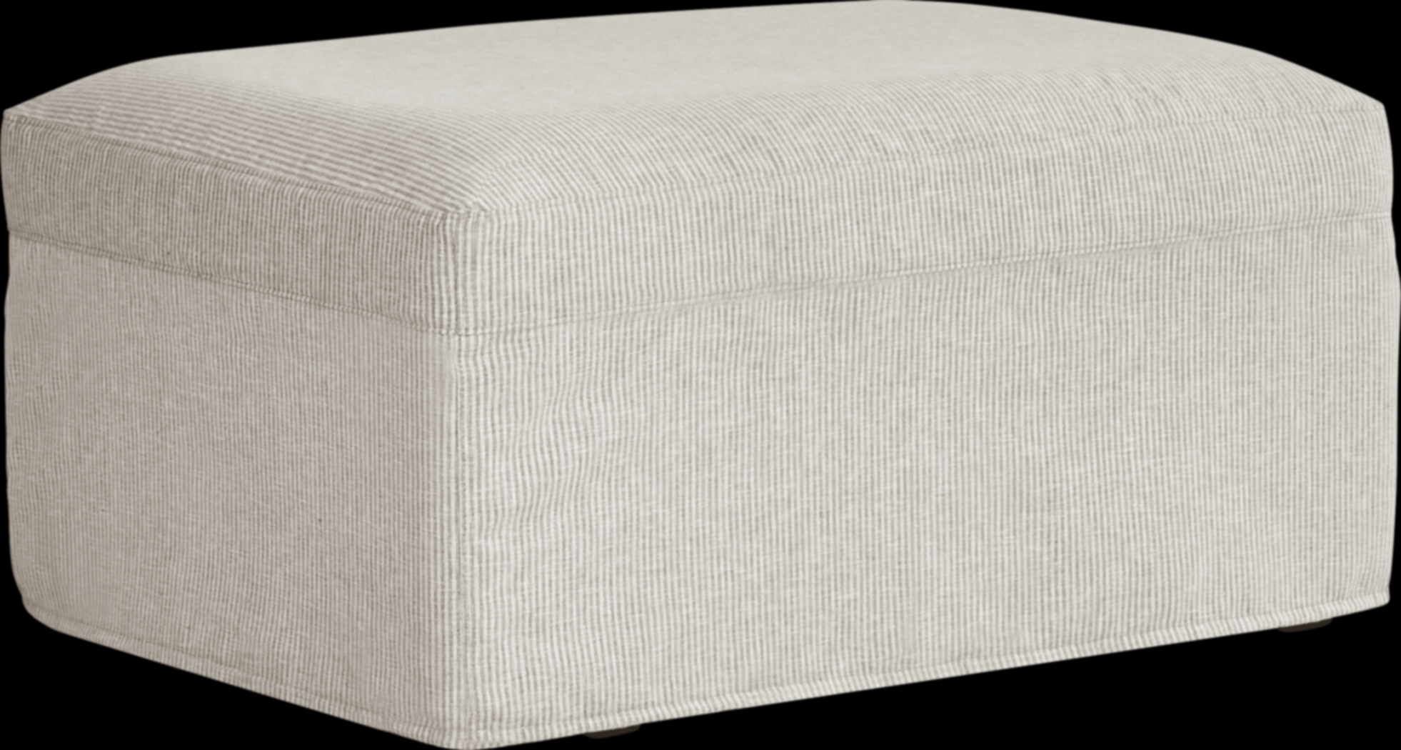 Soho Loft Beige Slipcover Ottoman - Thumbnail - Image 2