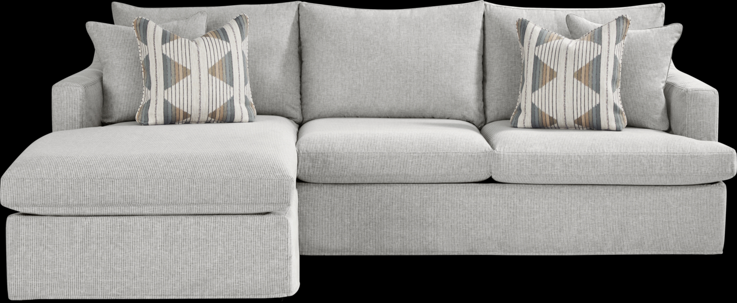 Soho Loft Gray Slipcover 5 Pc Sectional Living Room - Thumbnail - Image 2