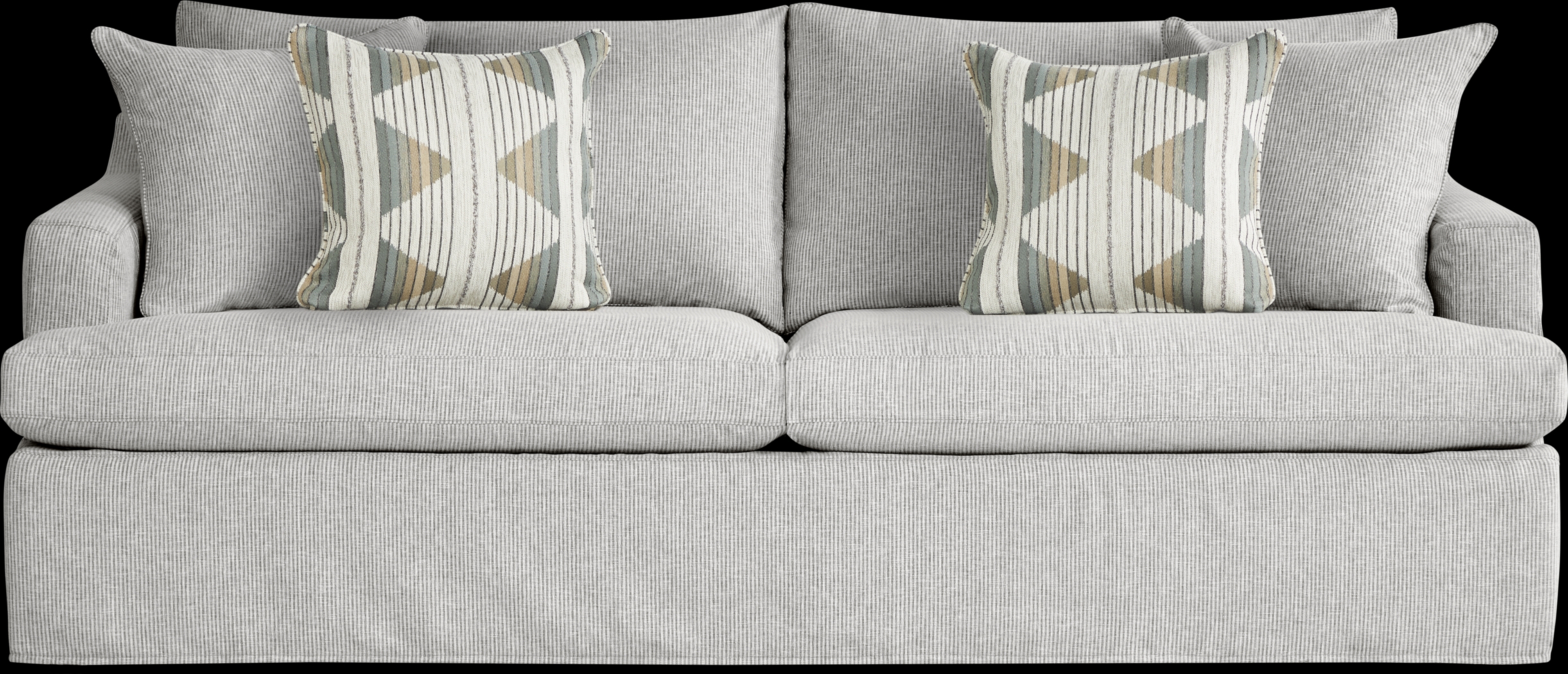 Soho Loft Gray Slipcover 8 Pc Living Room with Gel Foam Sleeper Sofa - Thumbnail - Image 2