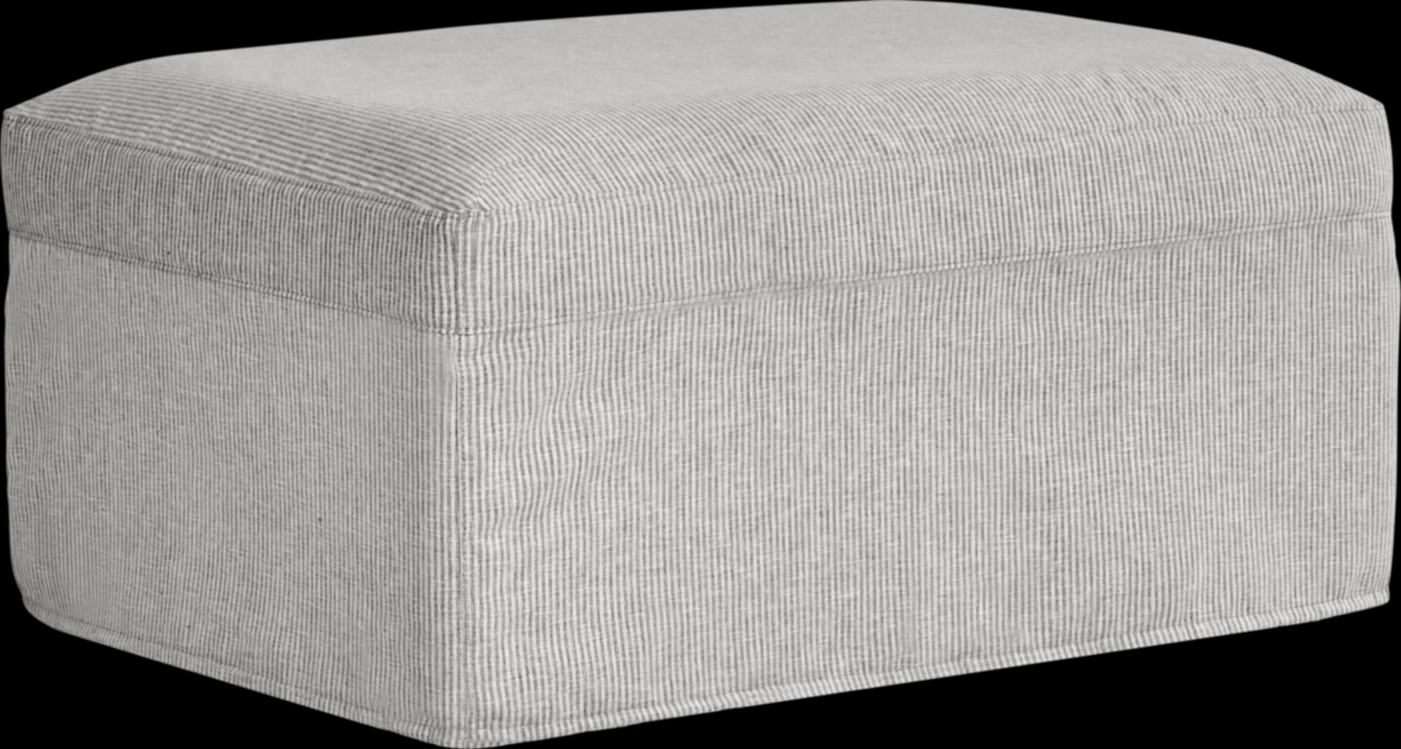 Soho Loft Gray Slipcover Ottoman - Thumbnail - Image 2