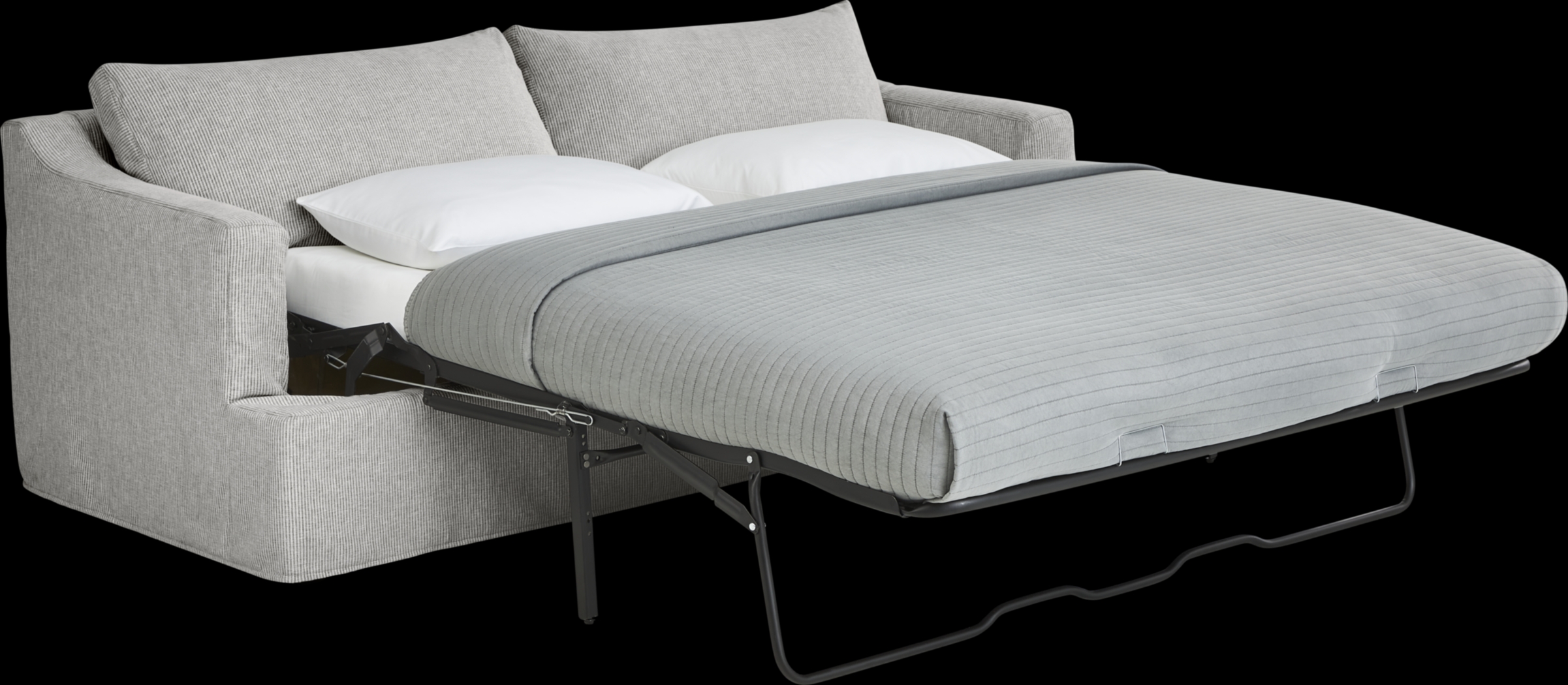 Soho Loft Gray Slipcover 7 Pc Living Room with Sleeper Sofa - Thumbnail - Image 3