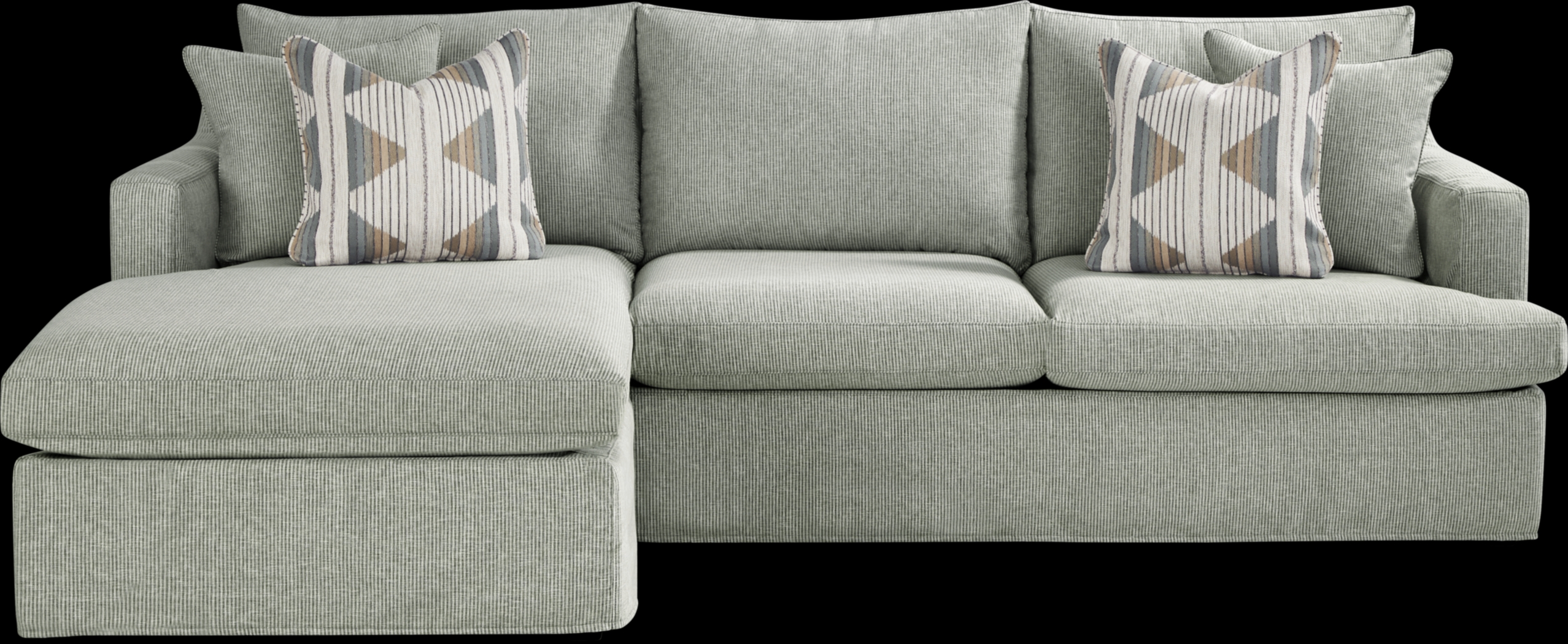 Soho Loft Green Slipcover 5 Pc Sectional Living Room - Thumbnail - Image 2