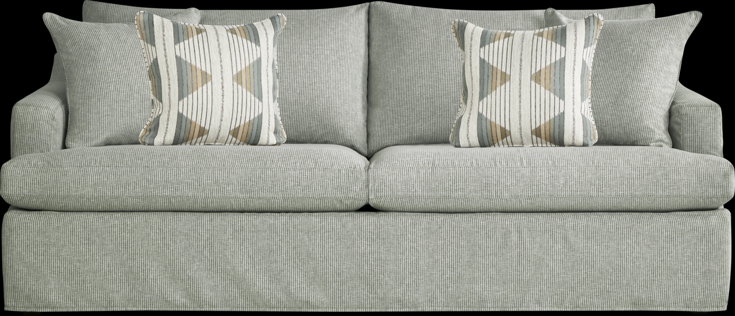 Soho Loft Green Slipcover 8 Pc Living Room with Gel Foam Sleeper Sofa - Thumbnail - Image 2