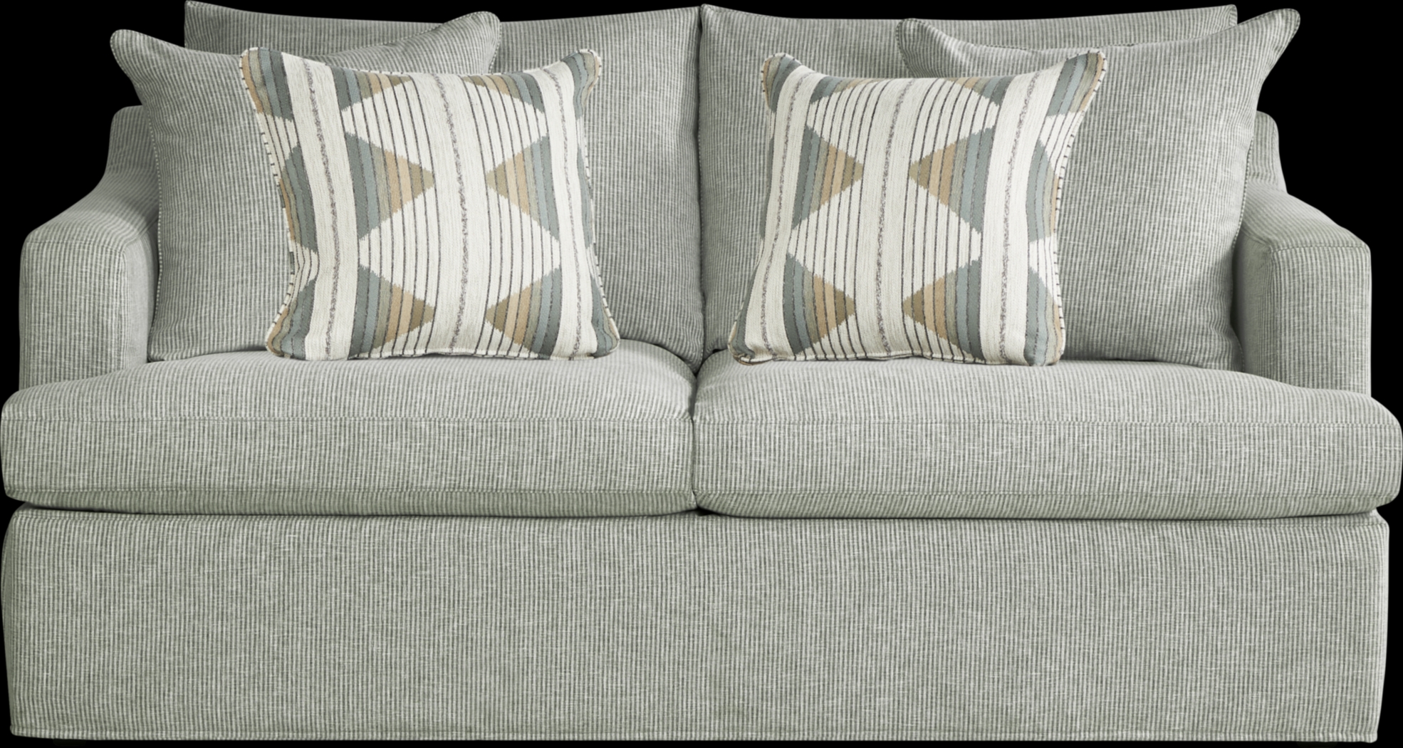 Soho Loft Green Slipcover 7 Pc Living Room with Sleeper Sofa - Thumbnail - Image 7