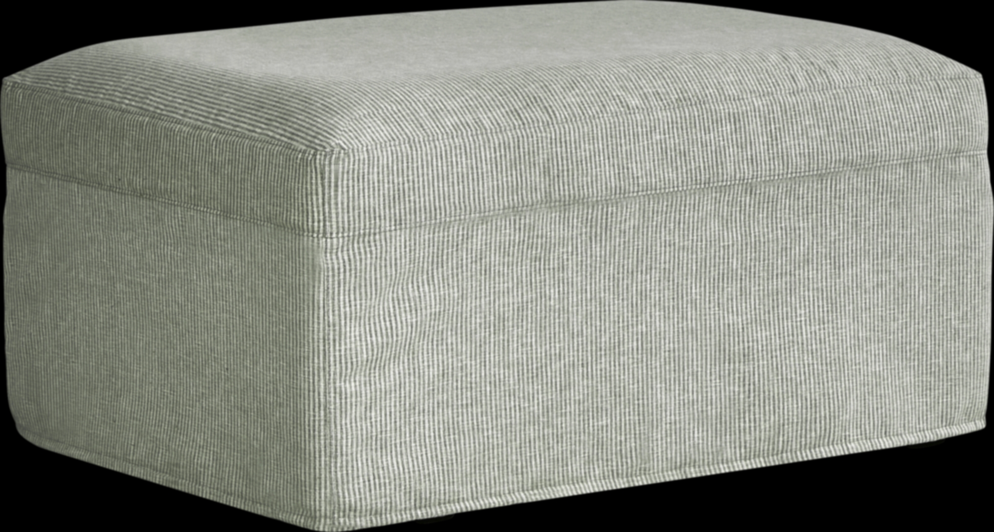 Soho Loft Green Slipcover Ottoman - Thumbnail - Image 2