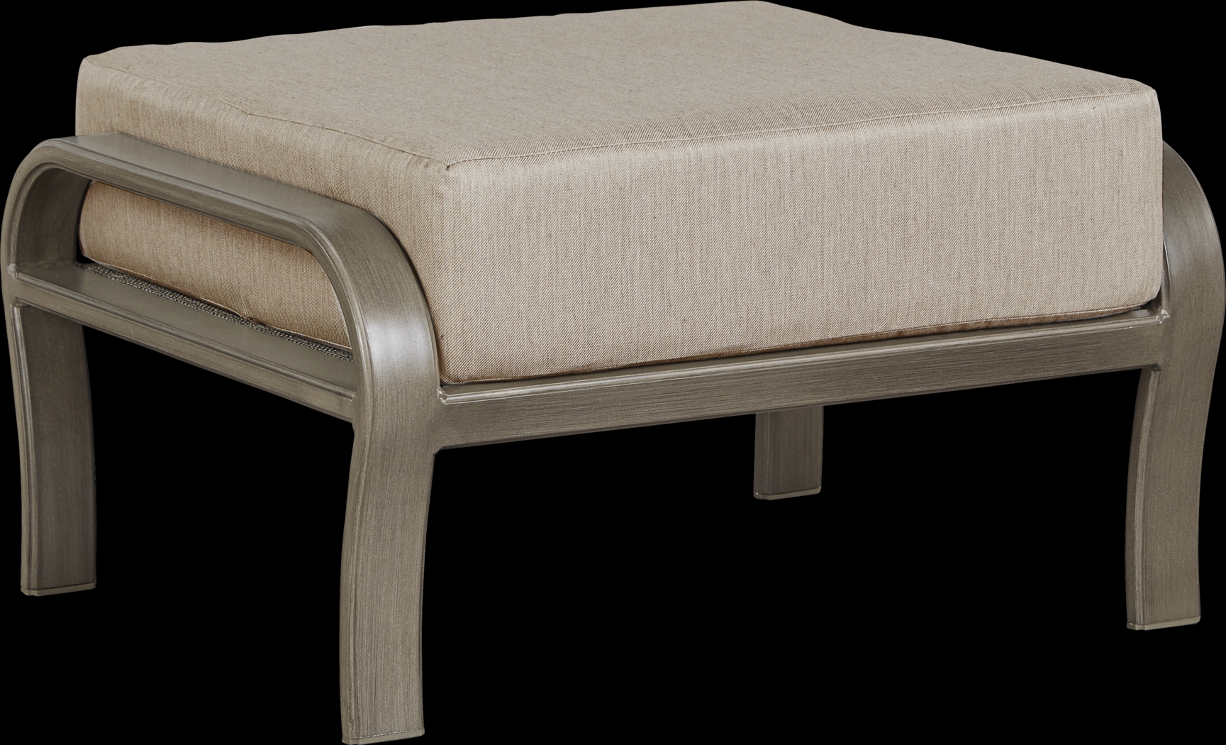 Cindy Crawford Home St. Lucia Champagne Outdoor Ottoman with Mushroom Cushion - Thumbnail - Image 1