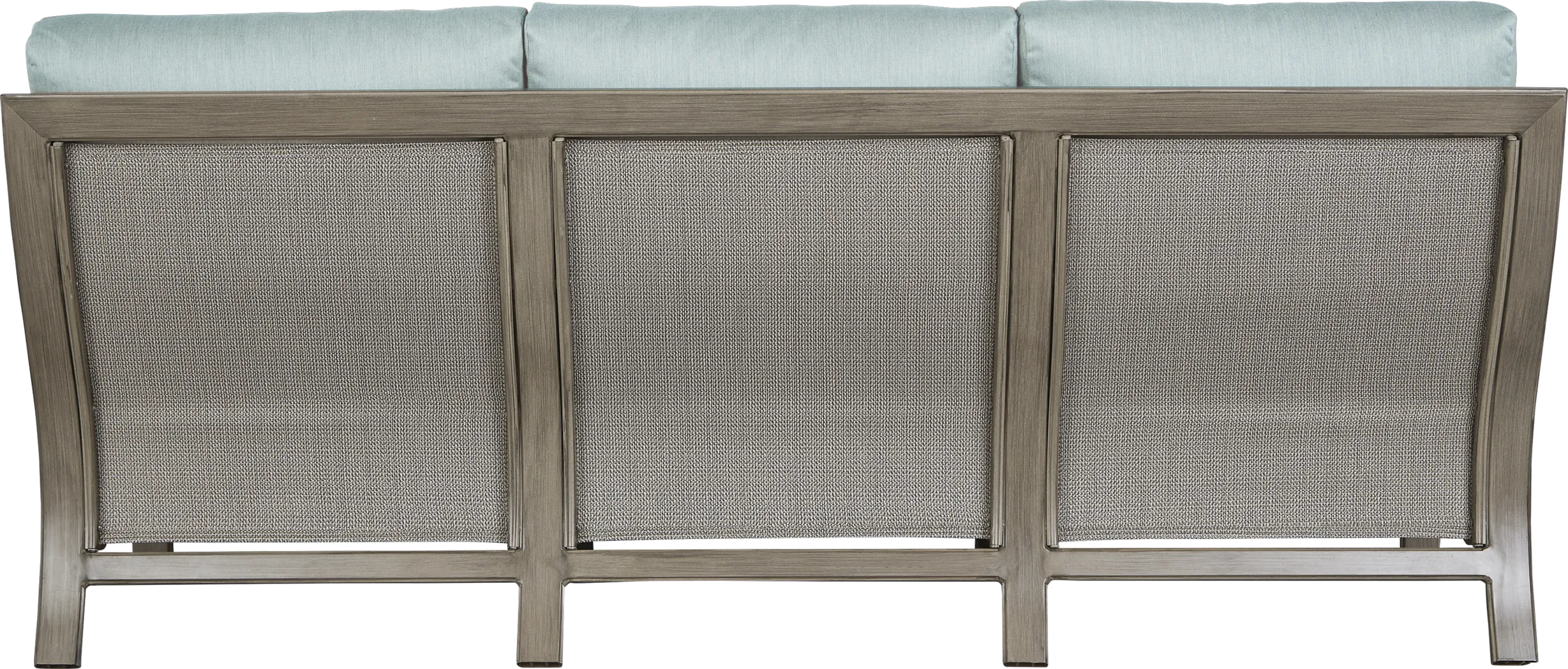 Cindy Crawford Home St. Lucia Champagne Outdoor Sofa with Seafoam Cushions - Thumbnail - Image 3