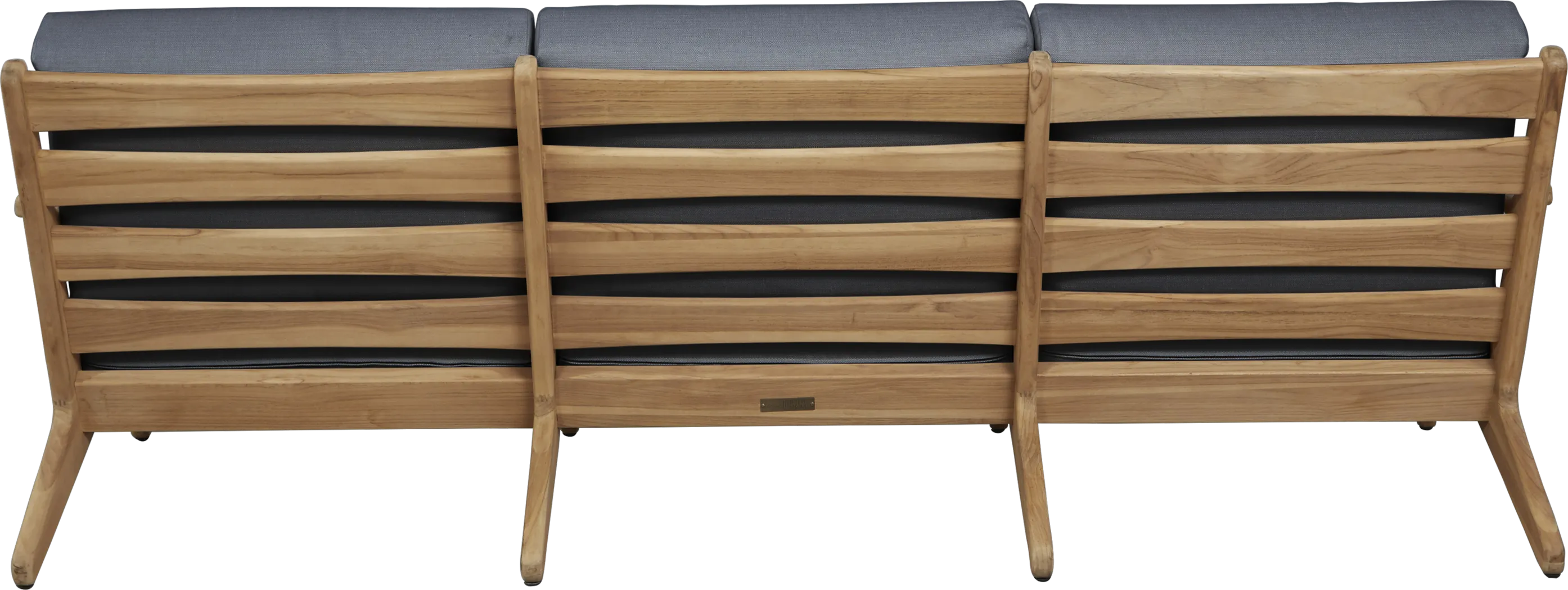 Cindy Crawford Home Sydney Teak Outdoor Sofa with Denim Cushions - Thumbnail - Image 2