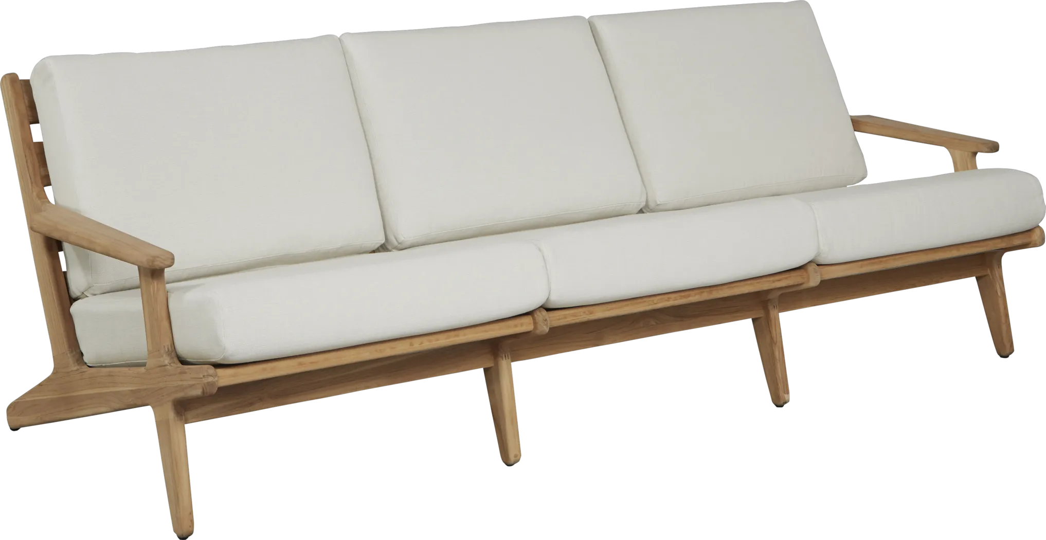 Cindy Crawford Home Sydney Teak Outdoor Sofa with Sand Cushions - Thumbnail - Image 3