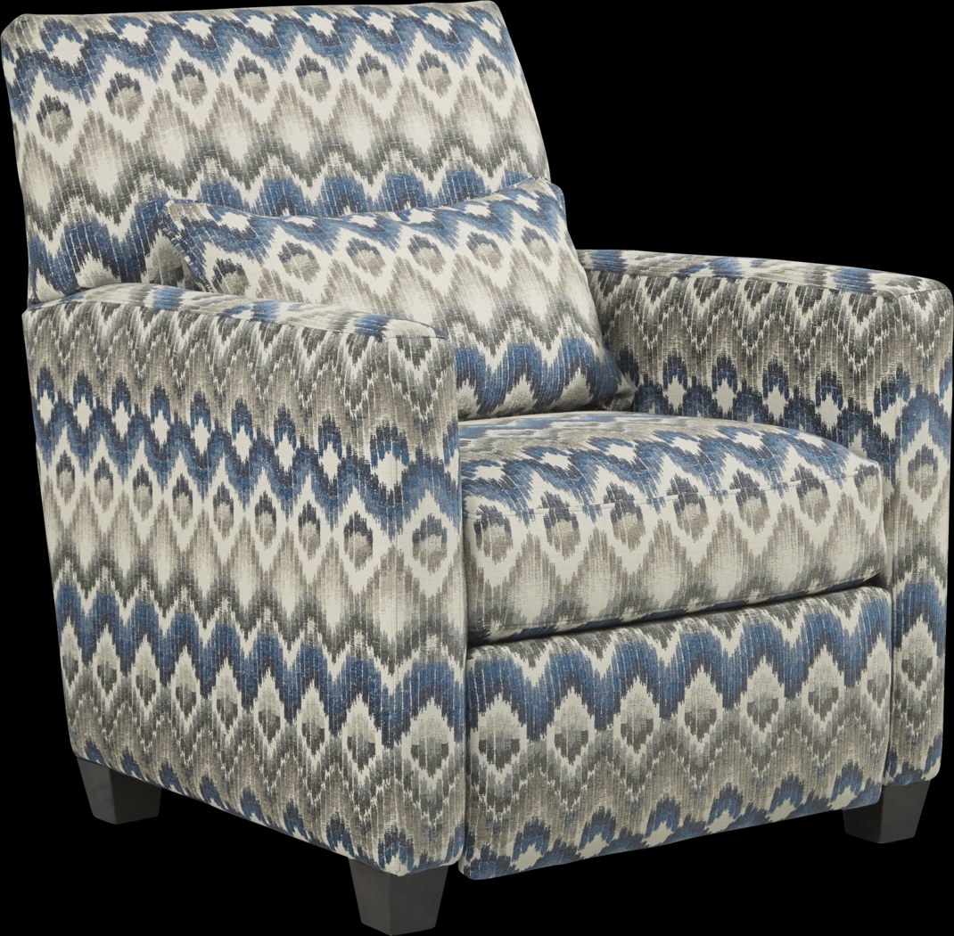 Cindy Crawford Home Telluride Falls Denim Pushback Recliner - Thumbnail - Image 1