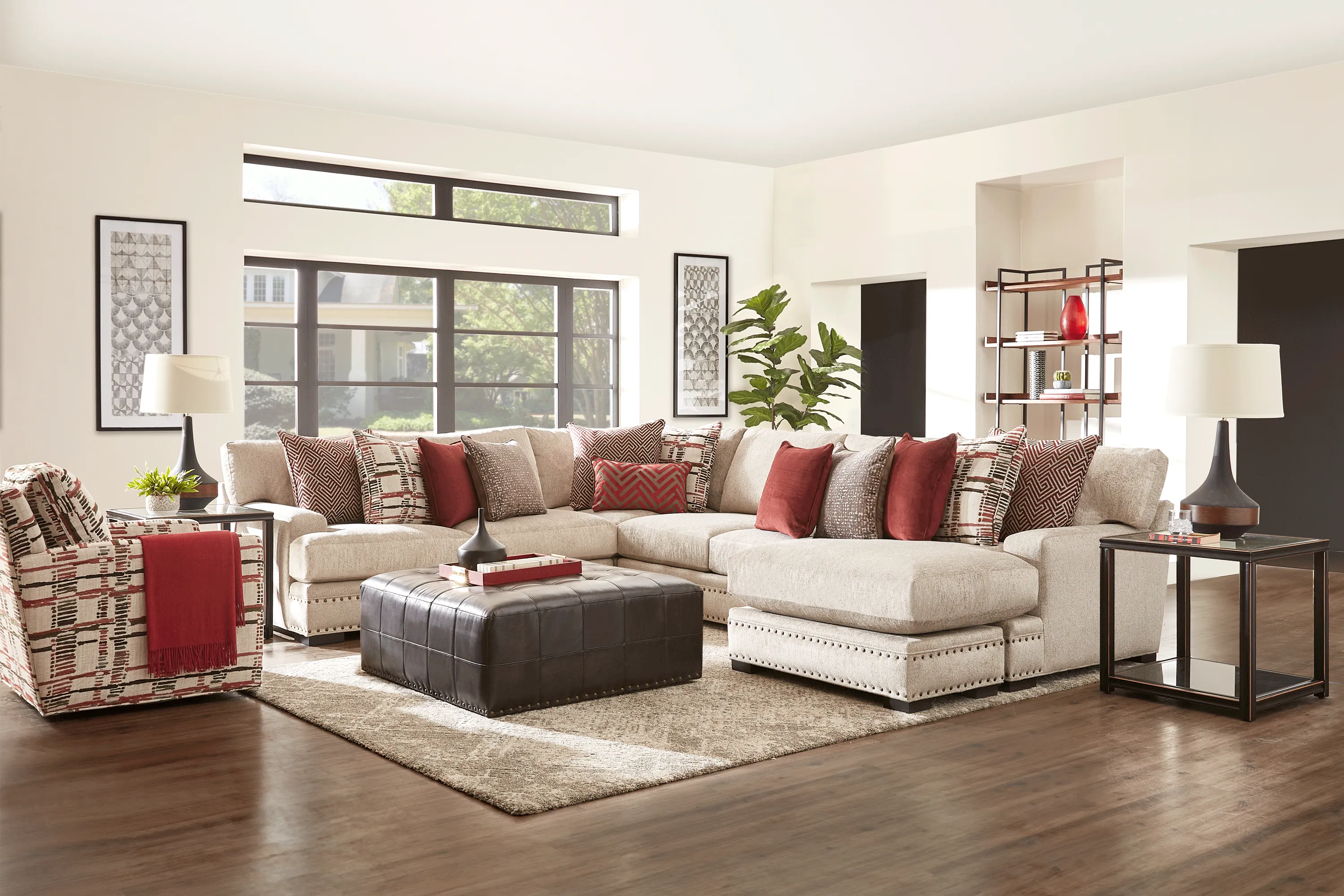 Tribeca Loft Beige 3 Pc Sectional - Thumbnail - Image 2