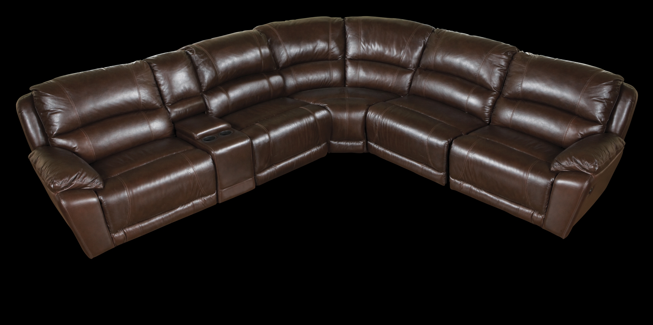 Cindy Crawford Home Wellington Avenue Walnut 6 Pc Power Reclining Sectional - Thumbnail - Image 1