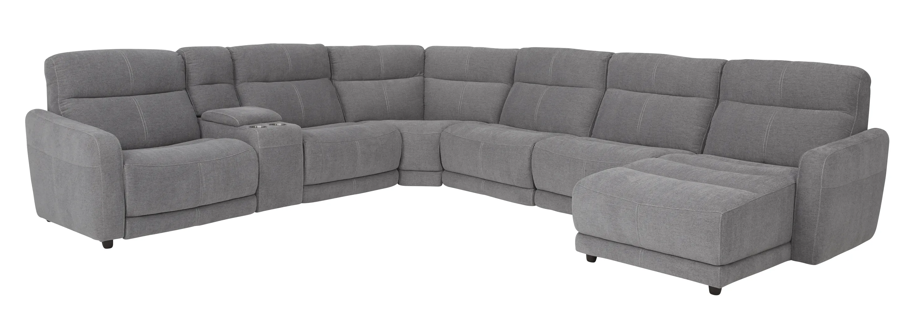 Cindy Crawford Home West Highlands Gray 6 Pc Power Reclining Sectional - Thumbnail - Image 1