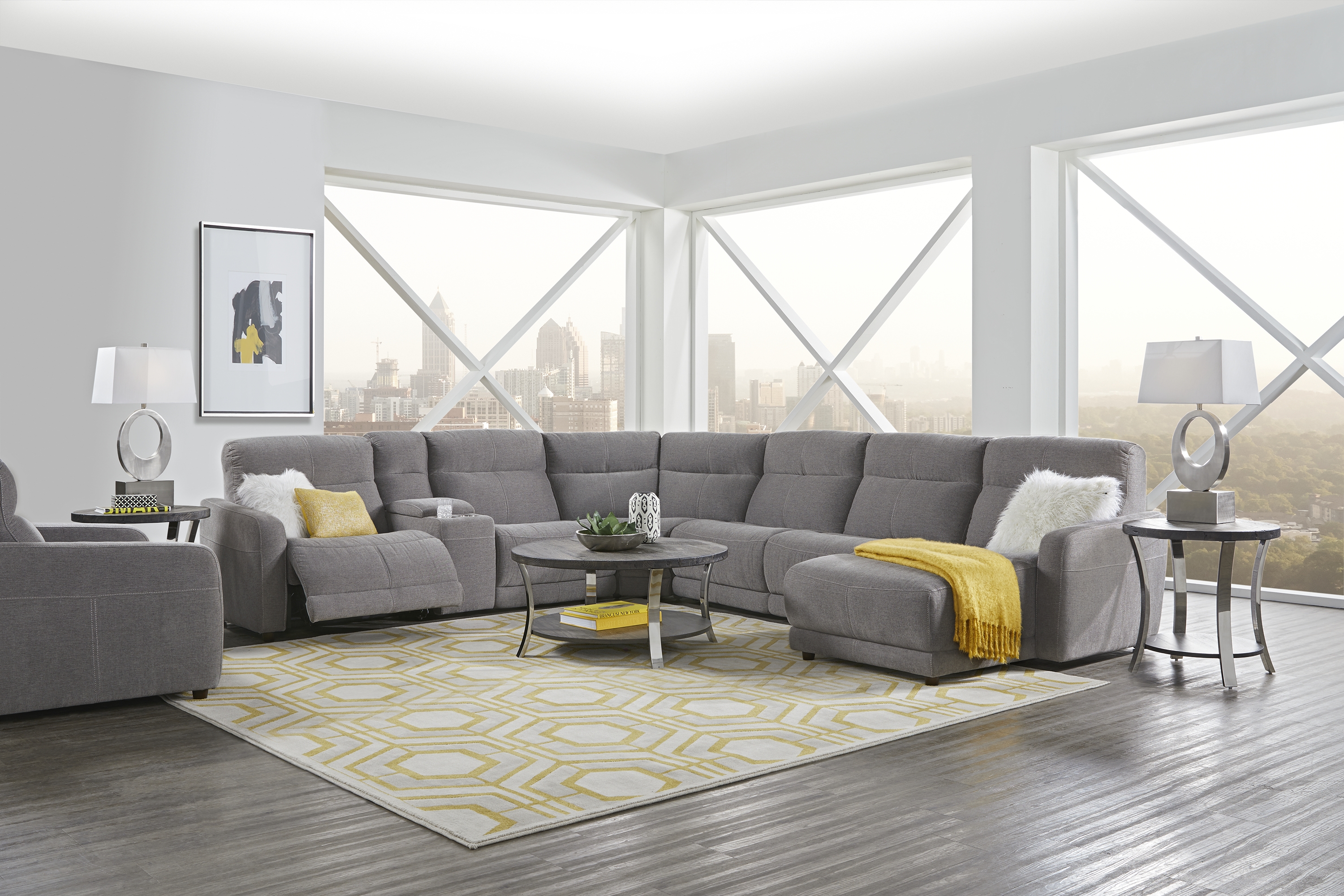 Cindy Crawford Home West Highlands Gray 7 Pc Power Reclining Sectional - Thumbnail - Image 2
