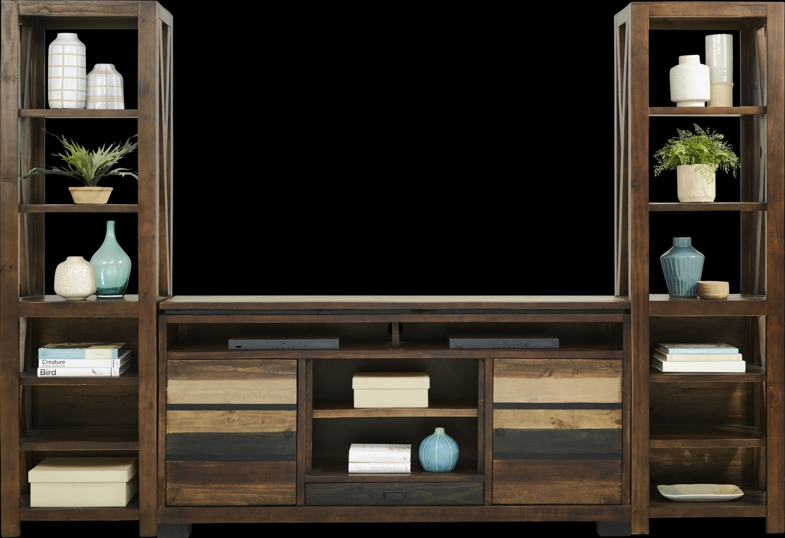 Westover Hills Brown 3 Pc Wall Unit with 72 in. Console - Thumbnail - Image 1