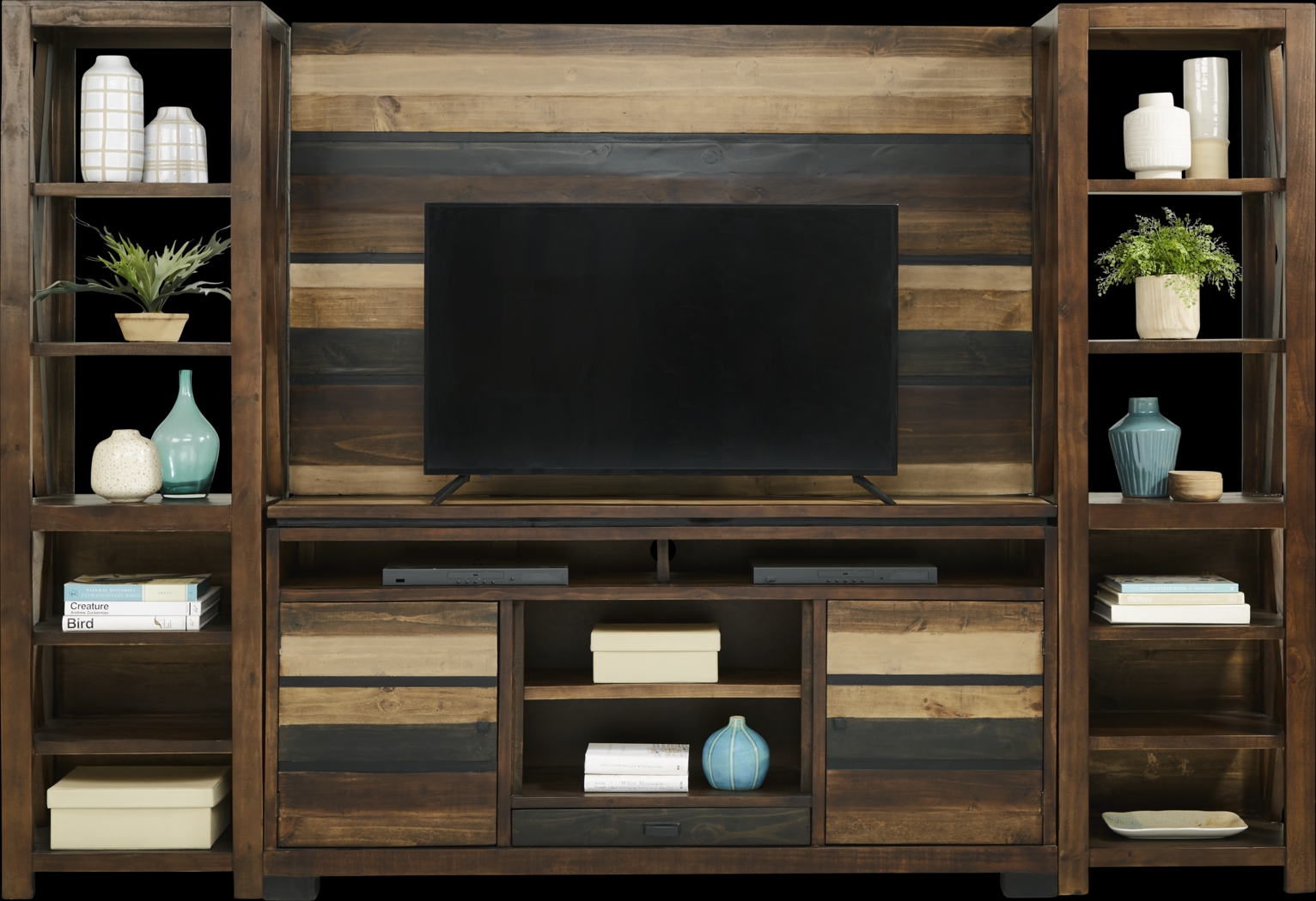 Westover Hills Brown 4 Pc Wall Unit with 72 in. Console - Thumbnail - Image 1