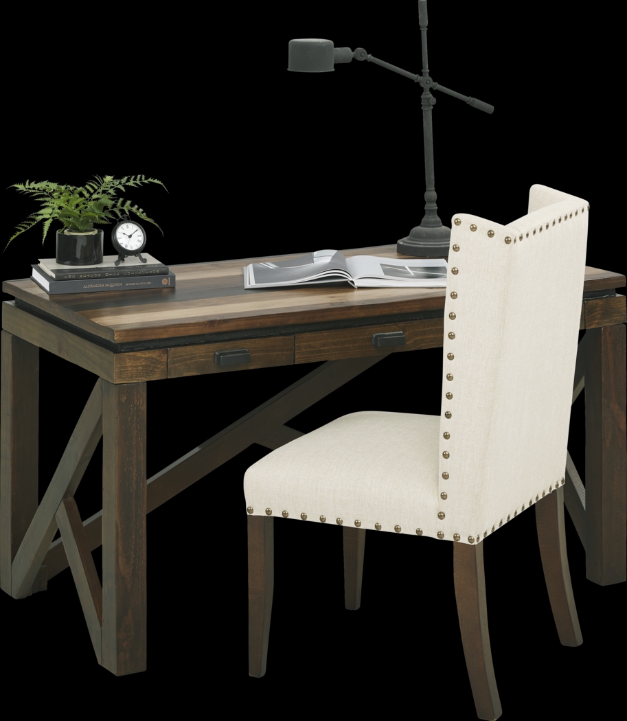 Cindy Crawford Home Westover Hills Brown Writing Desk and Chair - Thumbnail - Image 1