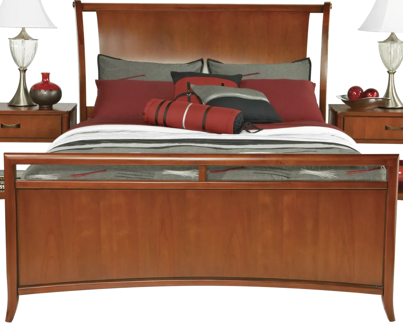 Cindy Crawford Home Camden Heights Cherry Sleigh 3 Pc King Bed - Thumbnail - Image 1