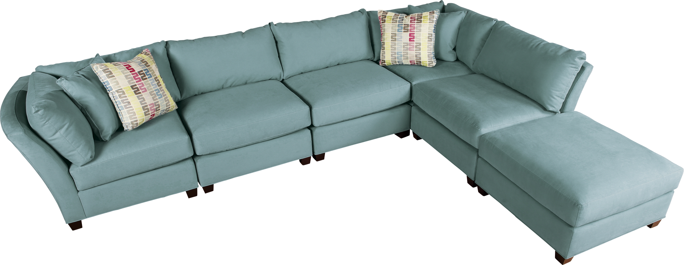 Cindy Crawford Home Mandeville Marine Blue 6 Pc Sectional - Thumbnail - Image 1