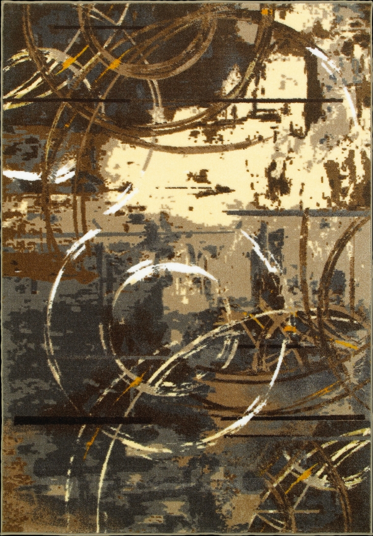 Circle Dance Brown 5'3 x 7'6 Rug - Thumbnail - Image 1