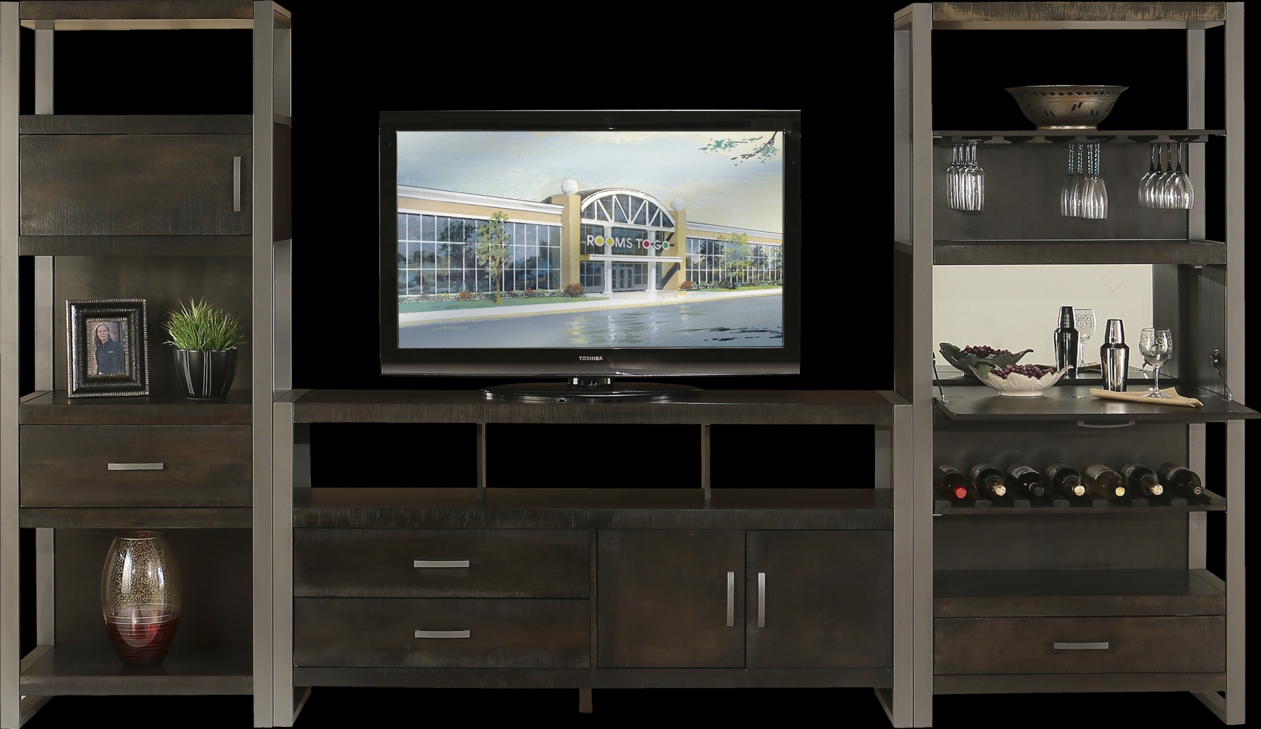 City Center Charcoal 3 Pc Wall Unit - Thumbnail - Image 2