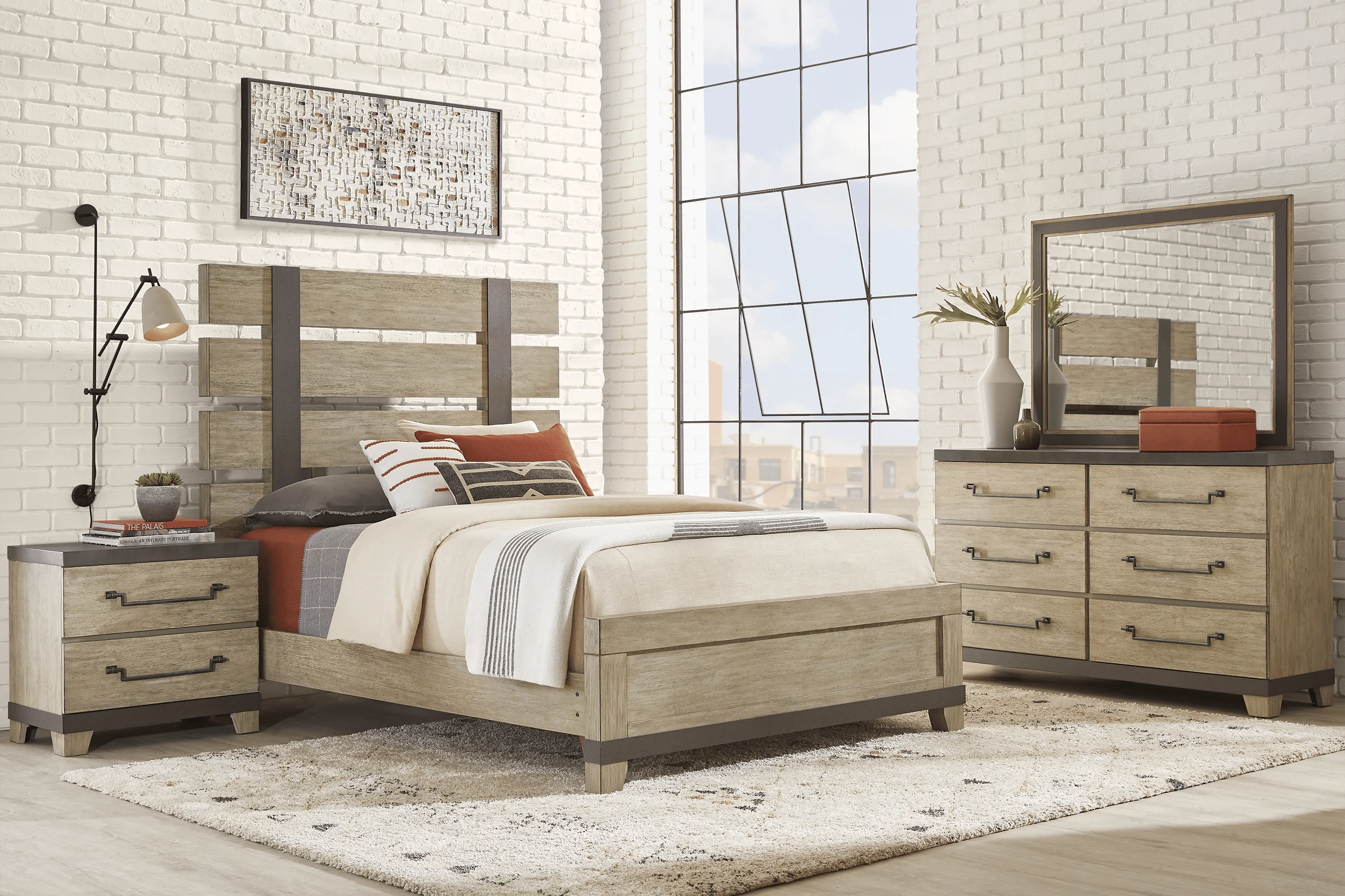 City Mill Sandstone 7 Pc King Panel Bedroom - Thumbnail - Image 1