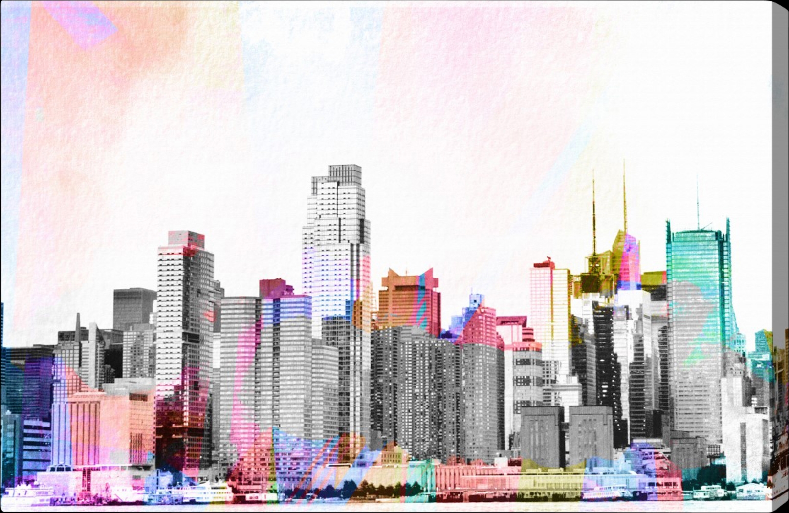 City Night View White Artwork - Thumbnail - Image 1