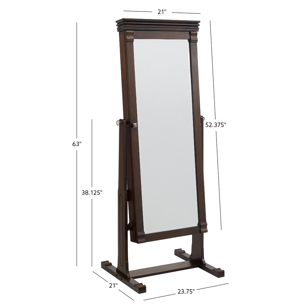 Clagett Brown Mirror Jewelry Armoire - Thumbnail - Image 14