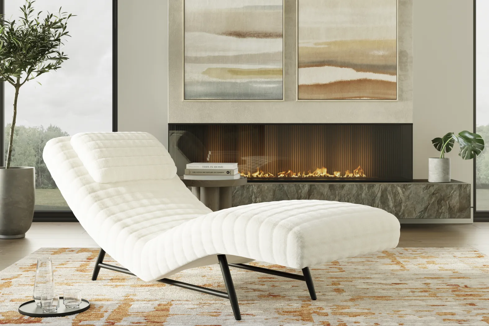 Claire Ivory Chaise - Thumbnail - Image 3