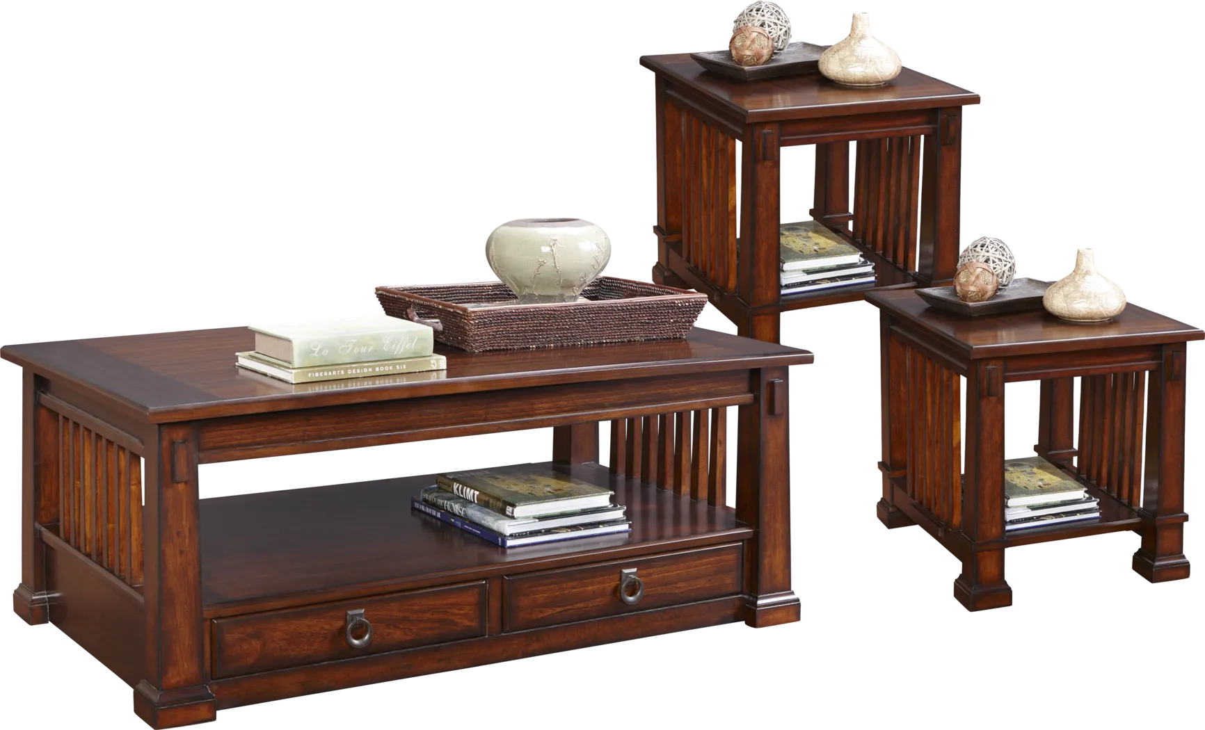 Clairfield Tobacco 3 Pc Table Set - Thumbnail - Image 1