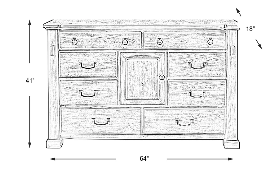 Dimension Image. Please refer to the Dimension Tab on this page for dimension details.