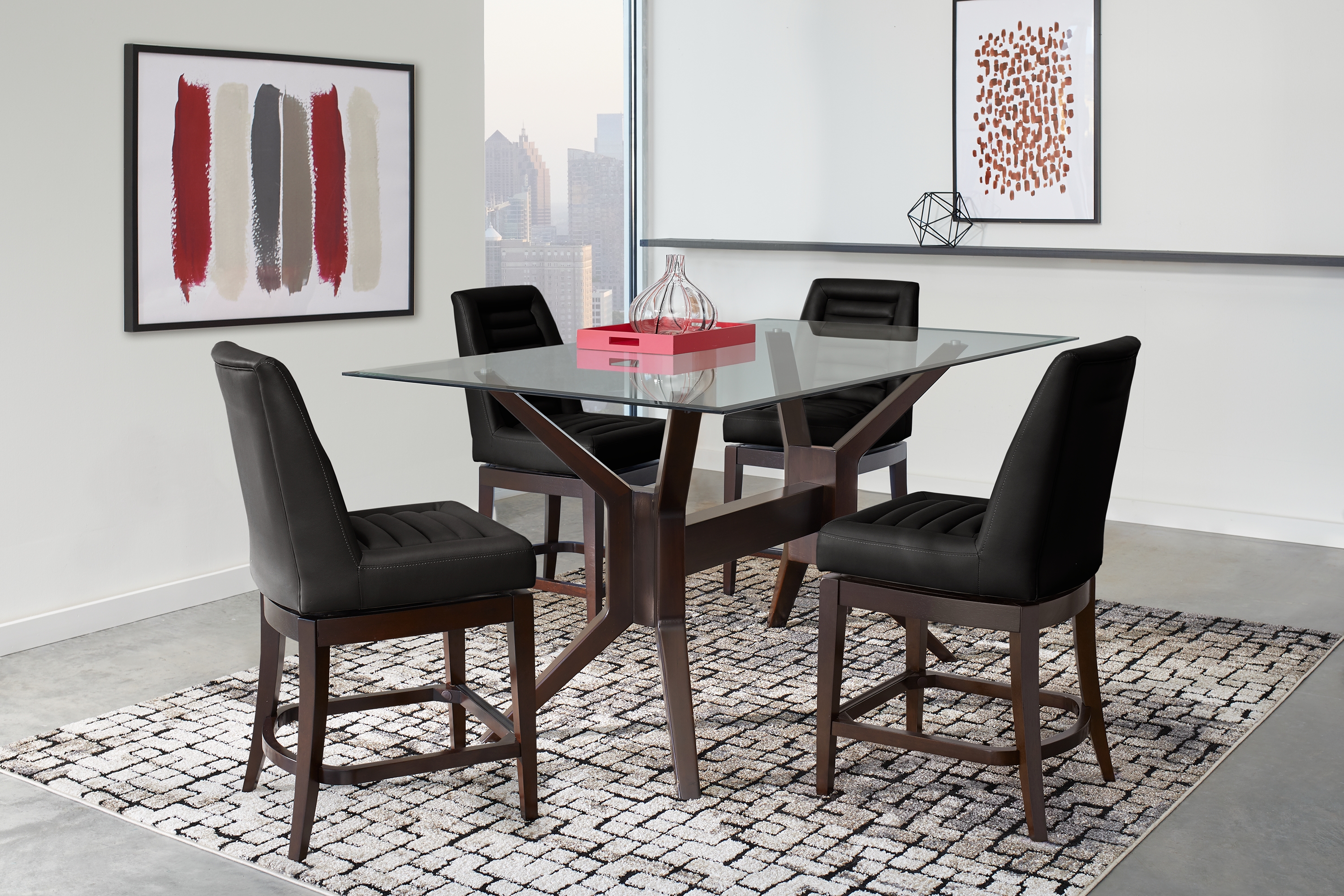 Clairmont Heights Black Counter Height Swivel Stool - Thumbnail - Image 2