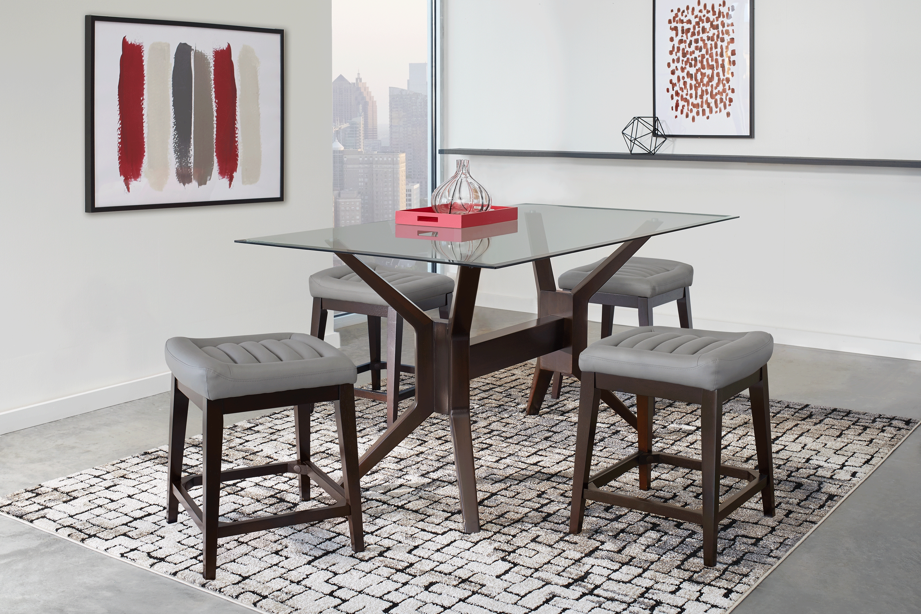 Clairmont Heights Merlot 5 Pc Rectangular Counter Height Dining Room - Thumbnail - Image 1