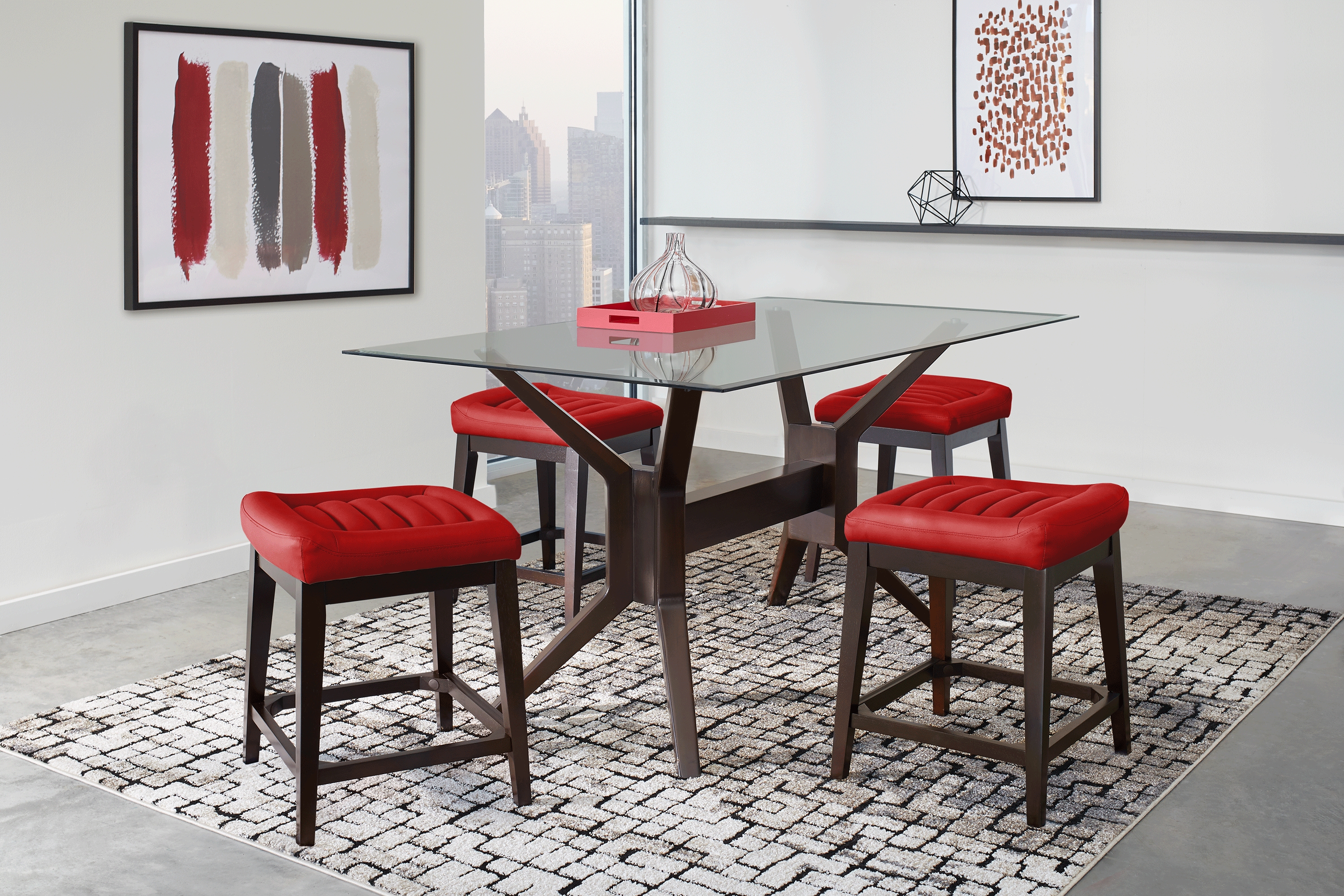 Clairmont Heights Merlot 5 Pc Rectangular Counter Height Dining Room - Thumbnail - Image 1