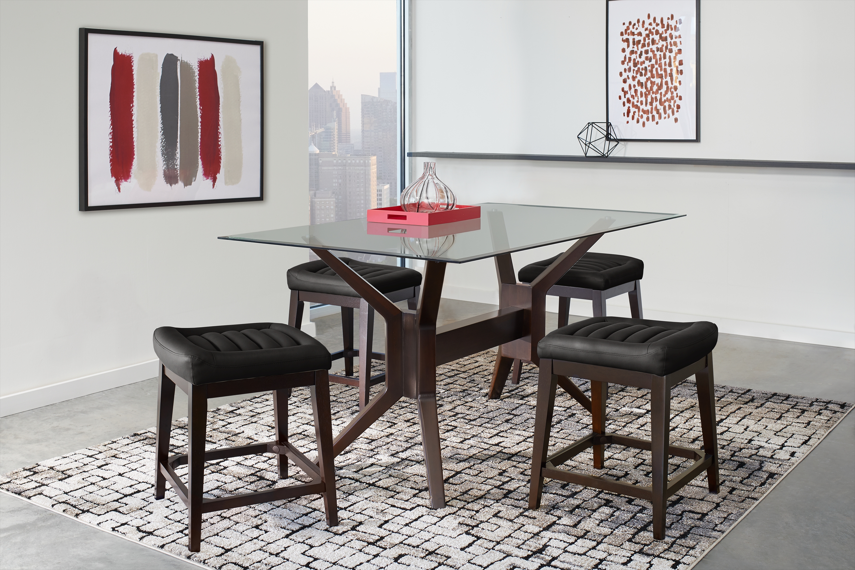 Clairmont Heights Merlot 5 Pc Rectangular Counter Height Dining Room - Thumbnail - Image 1