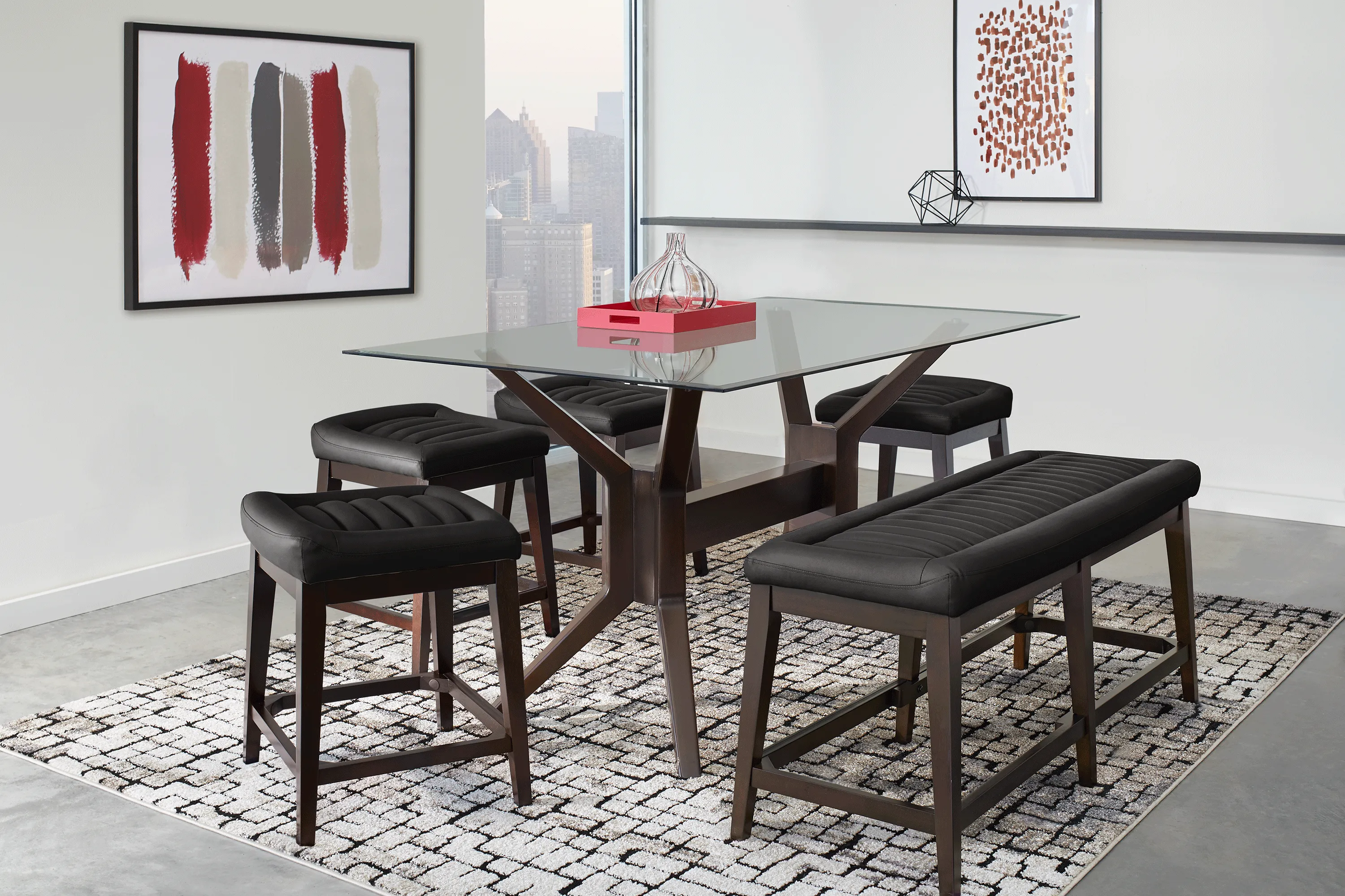 Clairmont Heights Merlot 5 Pc Rectangular Counter Height Dining Room - Thumbnail - Image 1