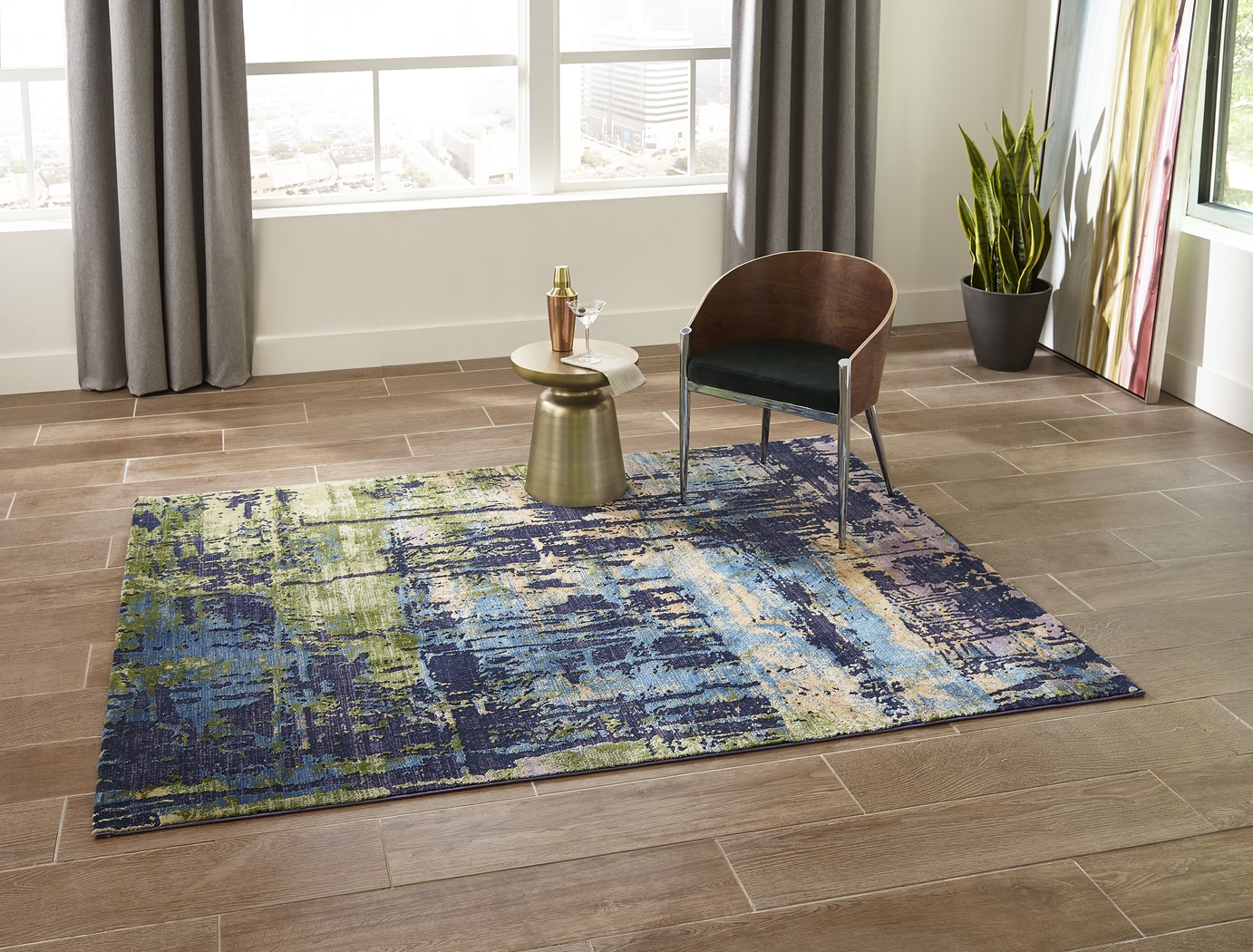 Clarabella Blue 5'3 x 7'6 Rug - Thumbnail - Image 2