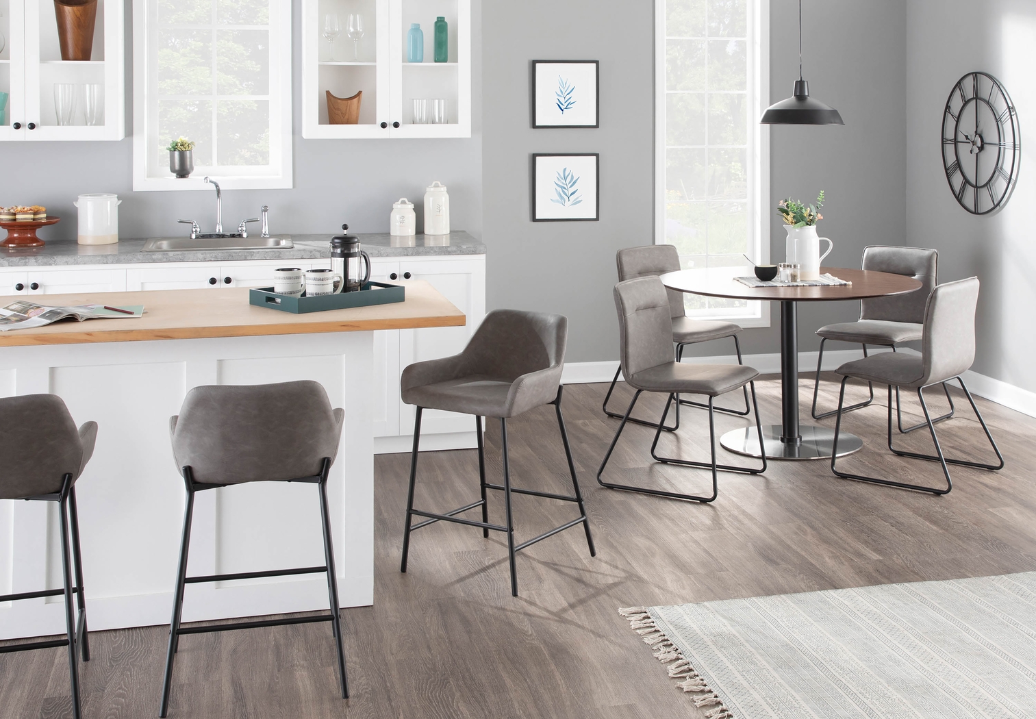 Clarain Gray Counter Height Stool, Set of 2 - Thumbnail - Image 9