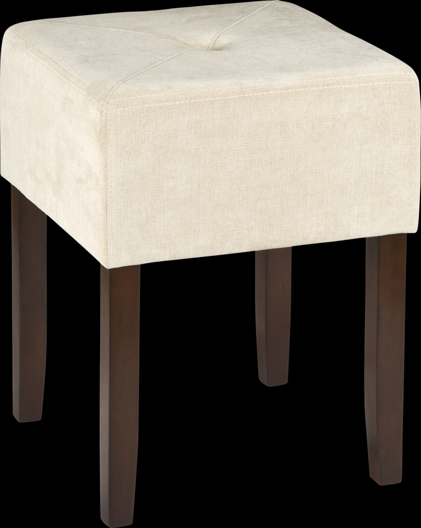 Claremore Beige Vanity Stool - Thumbnail - Image 1