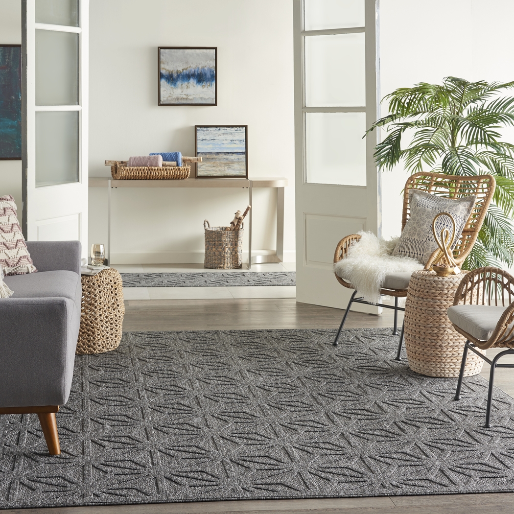 Clarene Dark Gray 5' x 7' Indoor/Outdoor Rug - Thumbnail - Image 7
