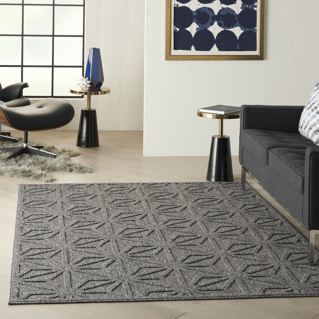 Clarene Dark Gray 5' x 7' Indoor/Outdoor Rug - Thumbnail - Image 9