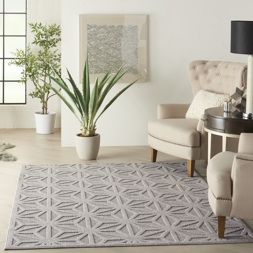 Clarene Light Gray 5' x 7' Indoor/Outdoor Rug - Thumbnail - Image 6