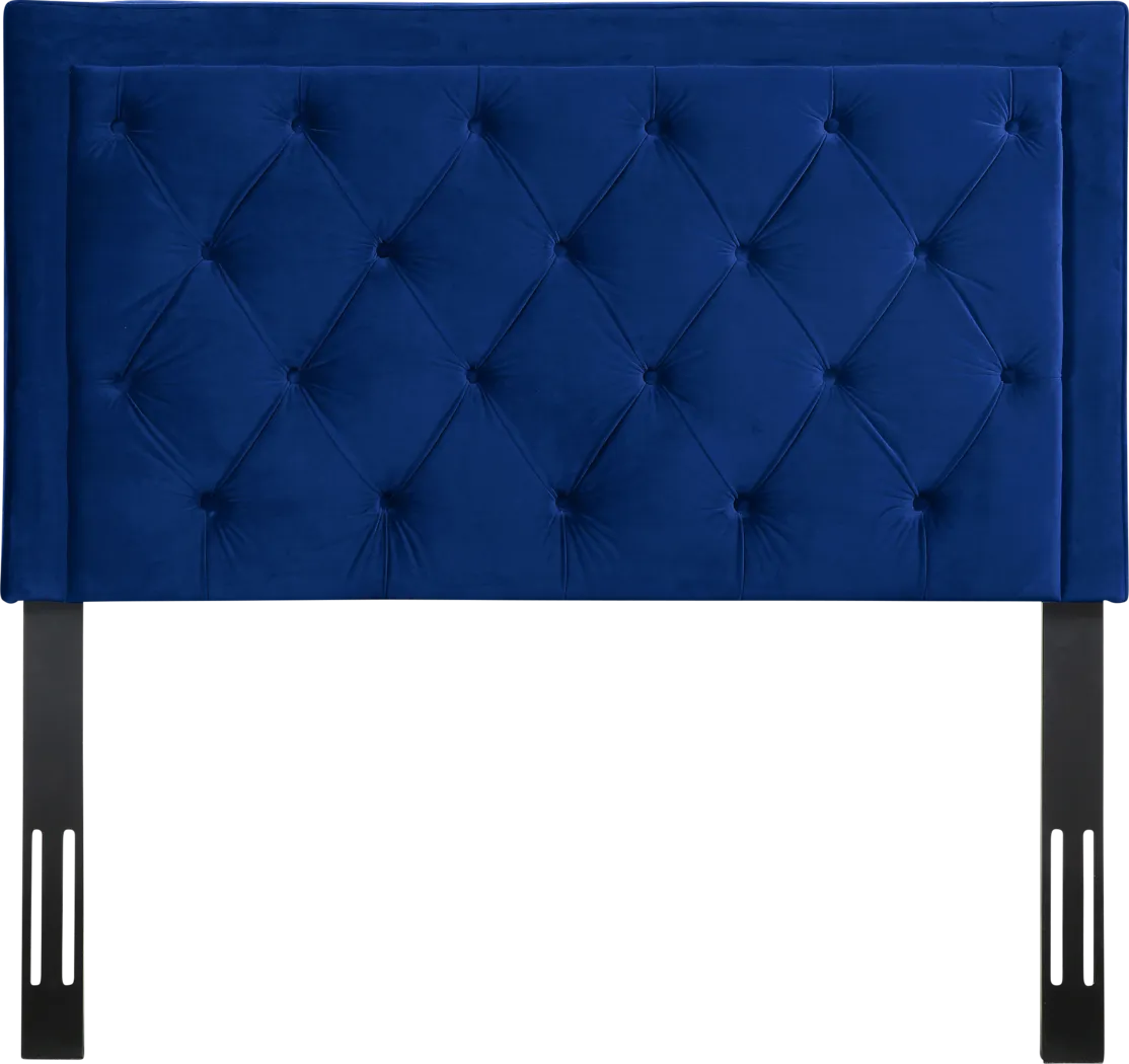 Clarette Navy Full Upholstered Headboard - Thumbnail - Image 1