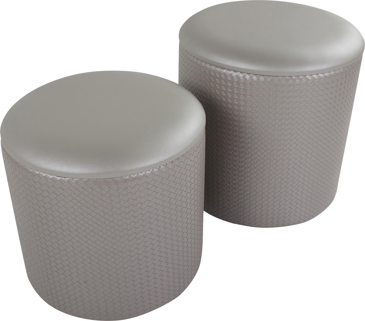 Clarinth Silver Ottoman, Set of 2 - Thumbnail - Image 3