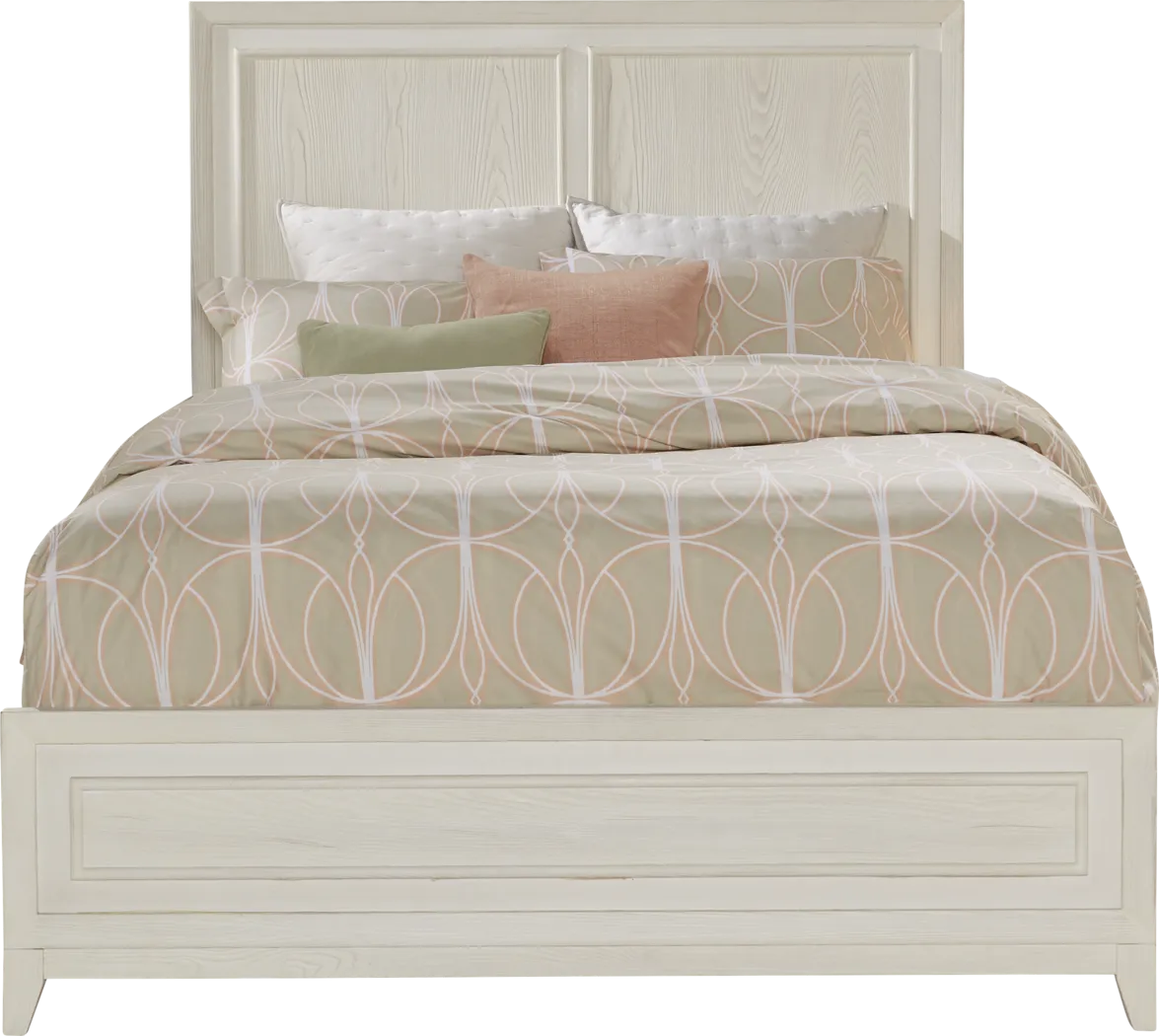 Clarissa White 3 Pc King Panel Bed - Thumbnail - Image 1