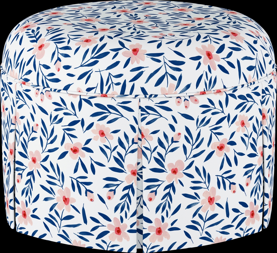 Clary Blue Ottoman - Thumbnail - Image 1