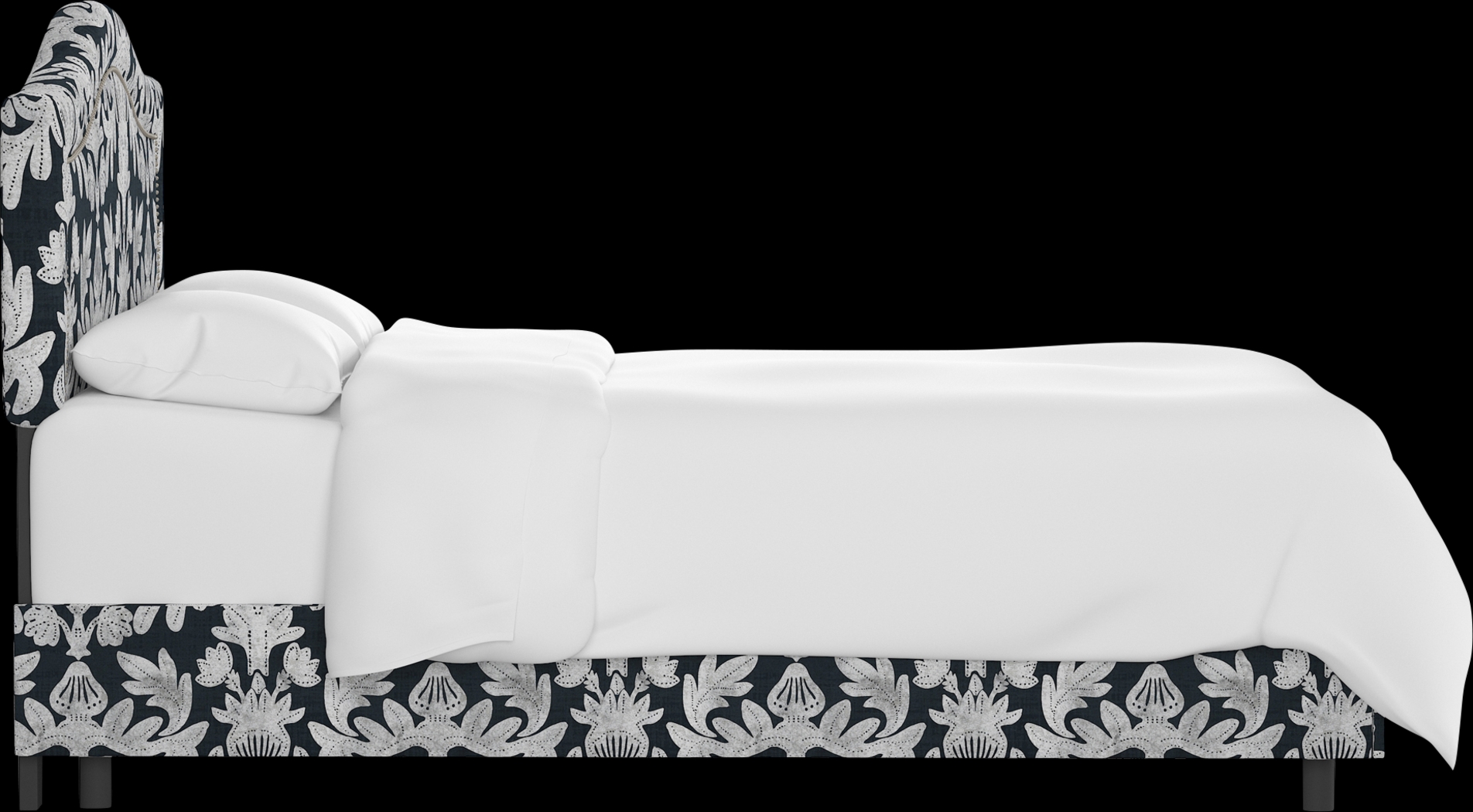 Classical Notes Blue King Upholstered Bed - Thumbnail - Image 3