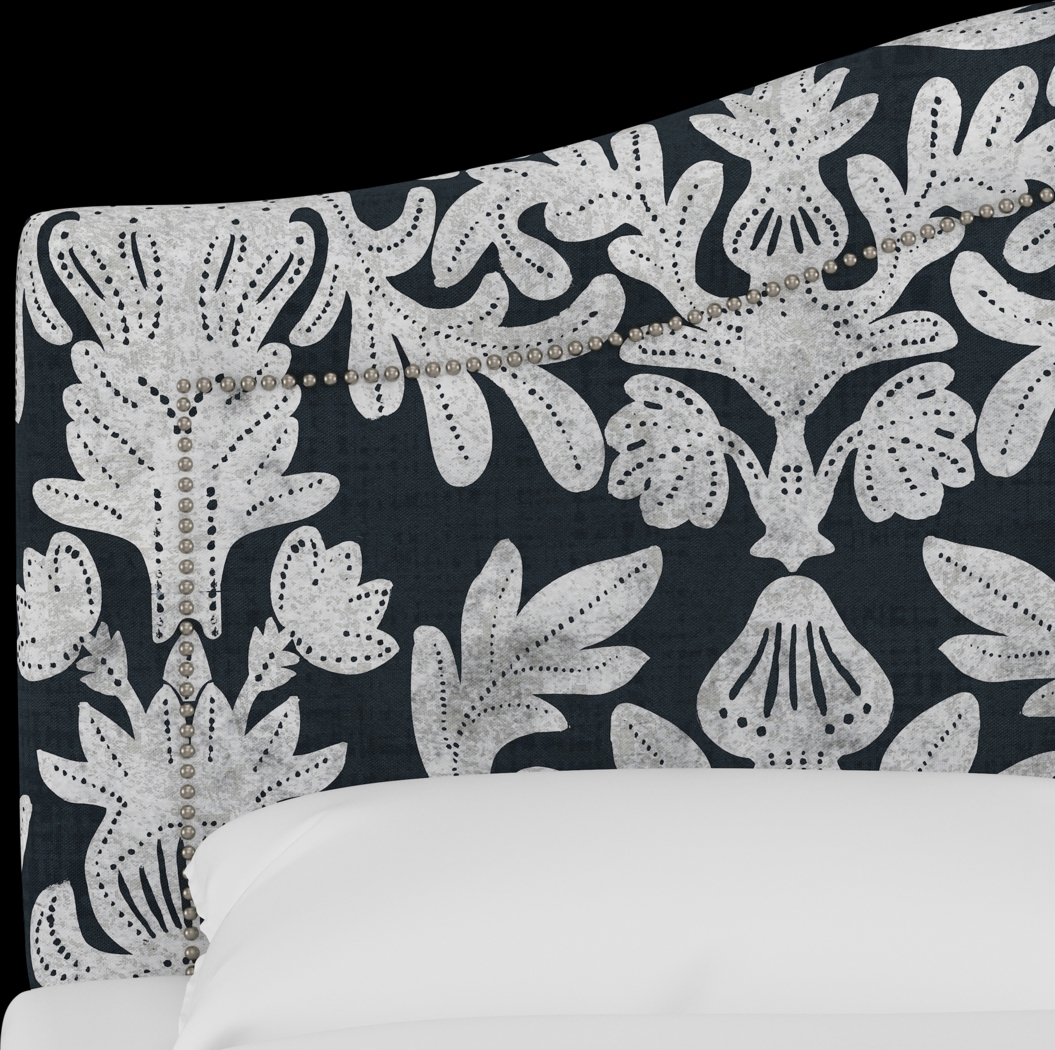 Classical Notes Blue King Upholstered Bed - Thumbnail - Image 4