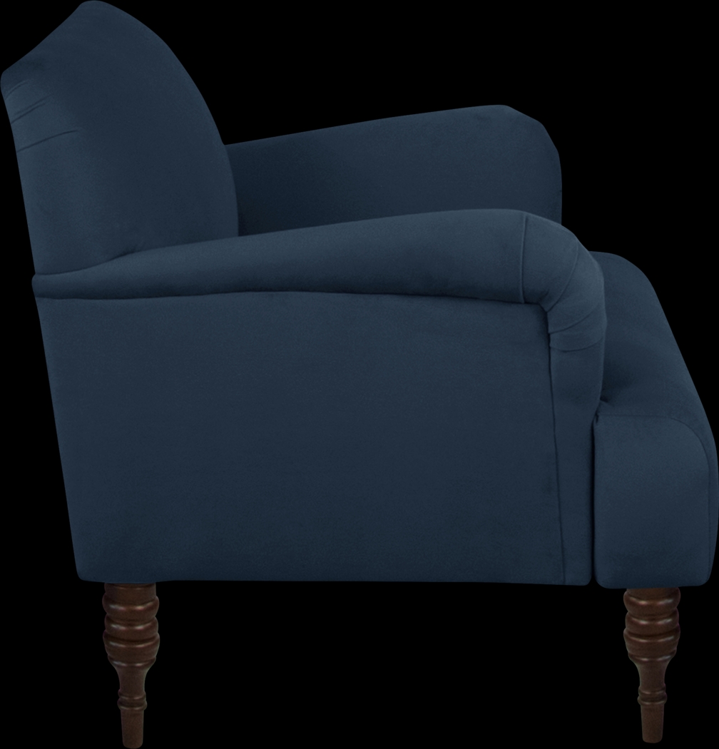 Classical Notes Navy Accent Chair - Thumbnail - Image 3