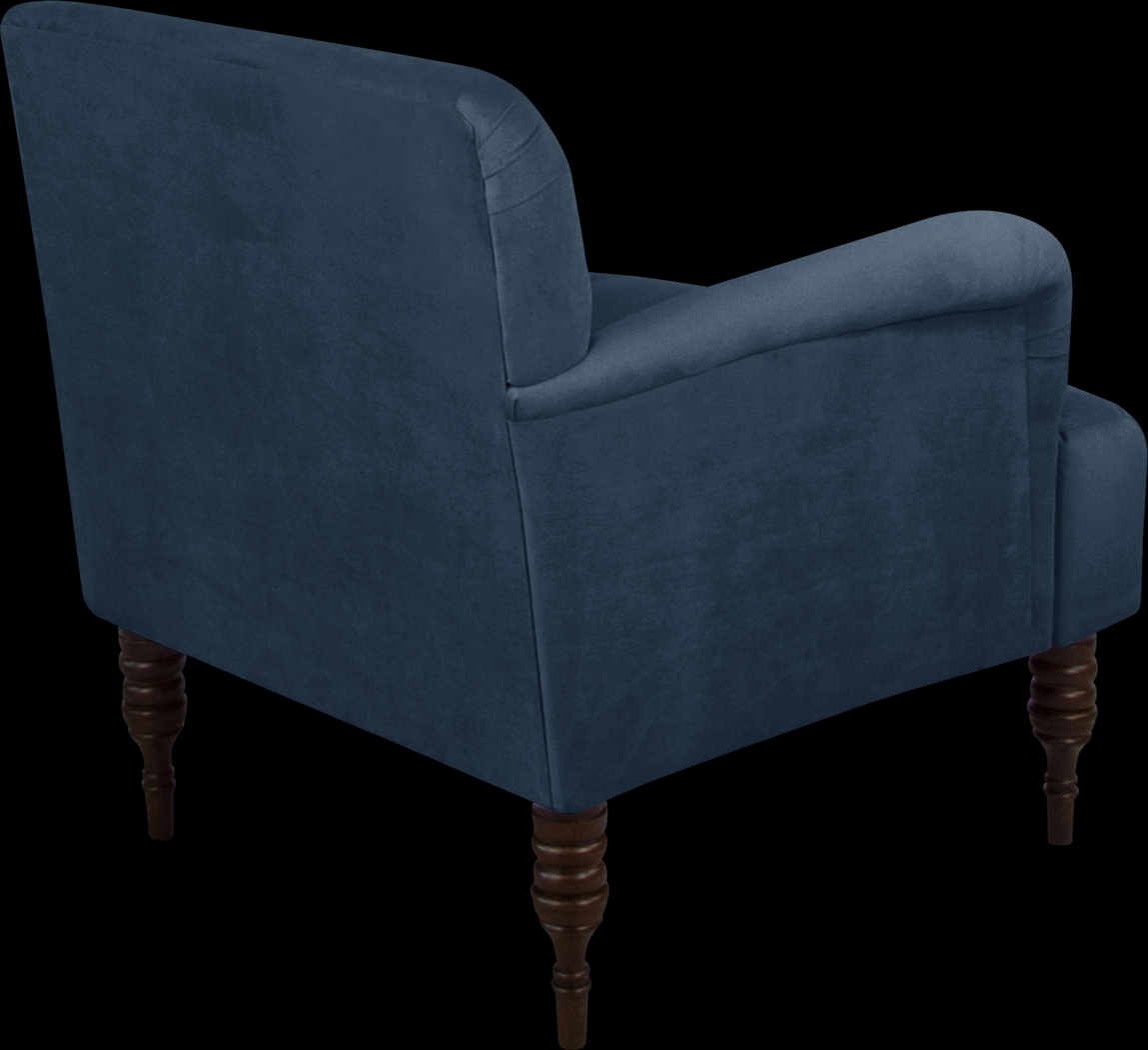 Classical Notes Navy Accent Chair - Thumbnail - Image 4